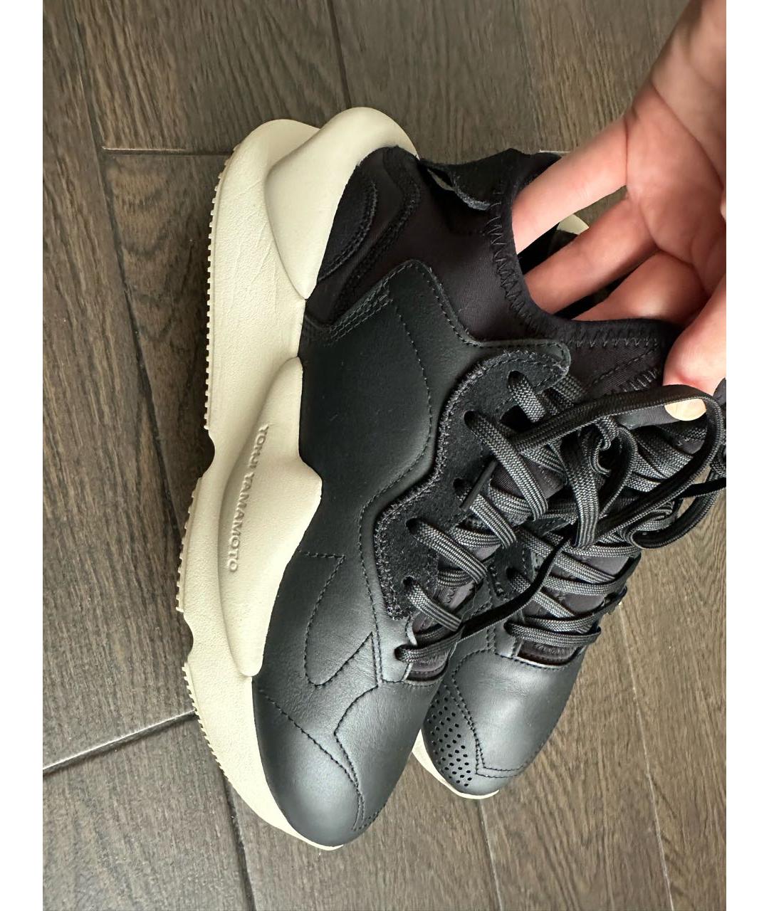 Y-3 Черные кожаные кроссовки, фото 2