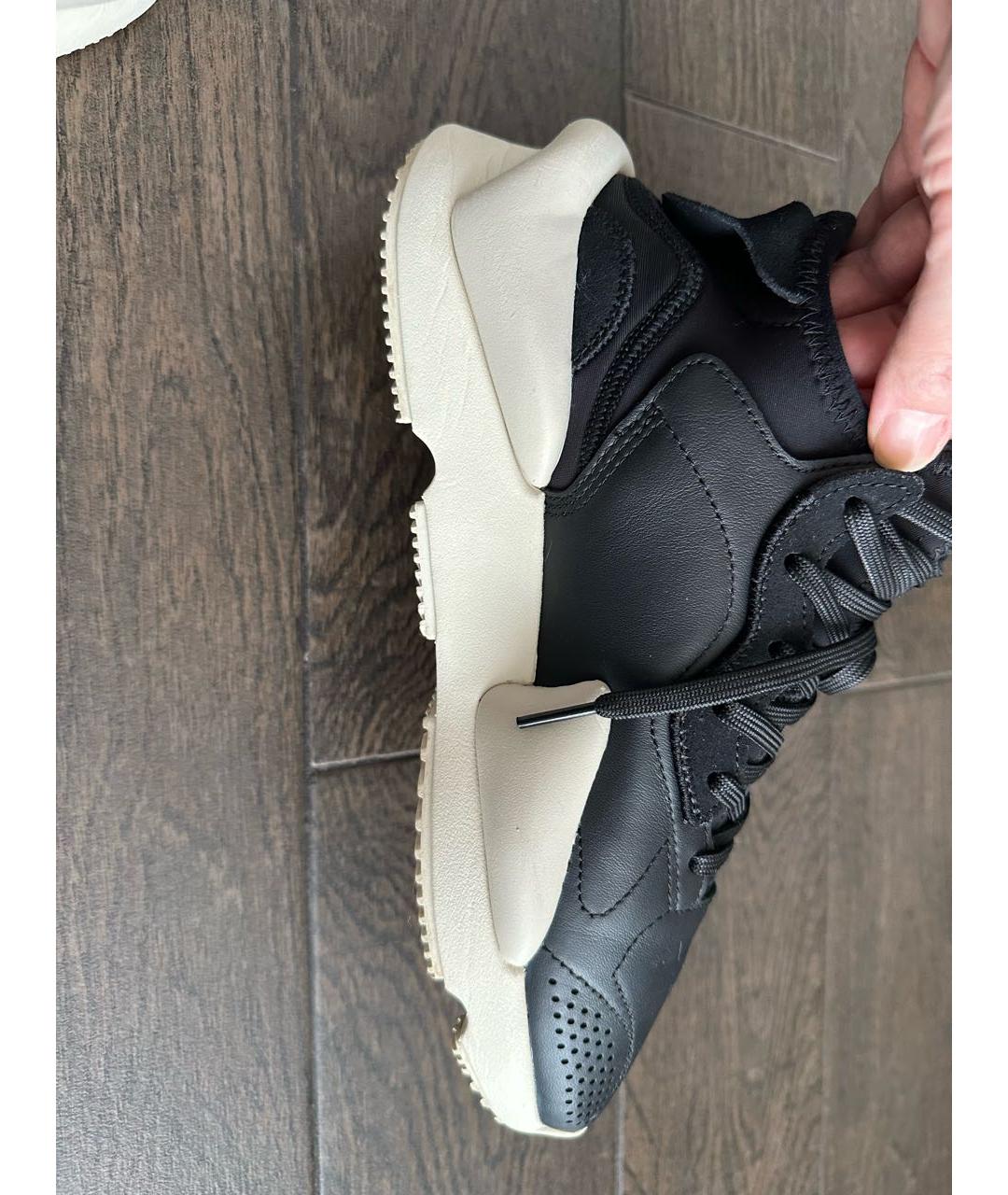 Y-3 Черные кожаные кроссовки, фото 6