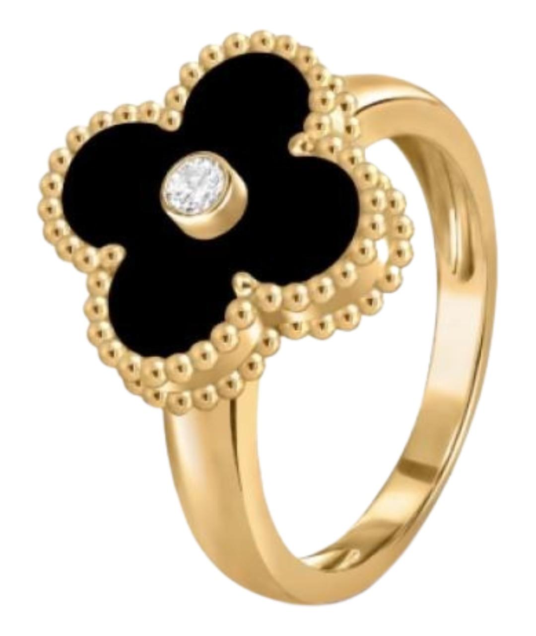 VAN CLEEF & ARPELS Черное кольцо из желтого золота, фото 1