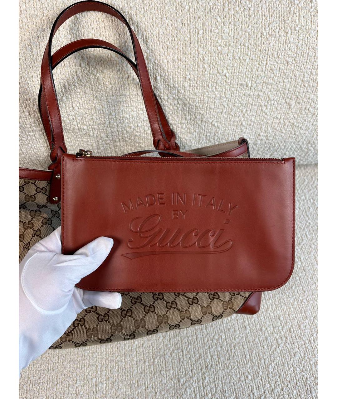 GUCCI Бежевая сумка тоут, фото 7