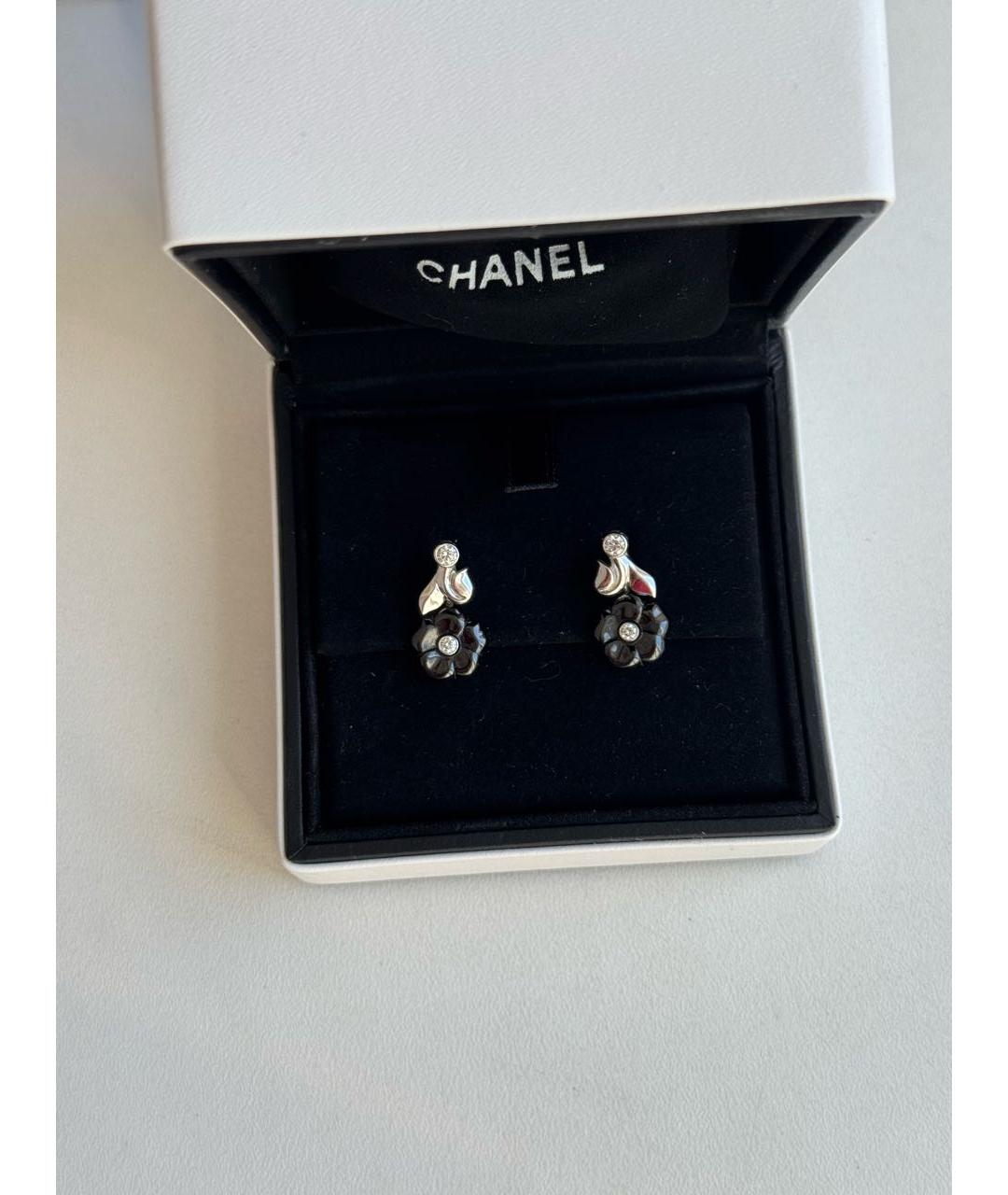 CHANEL Черные серьги из белого золота, фото 4