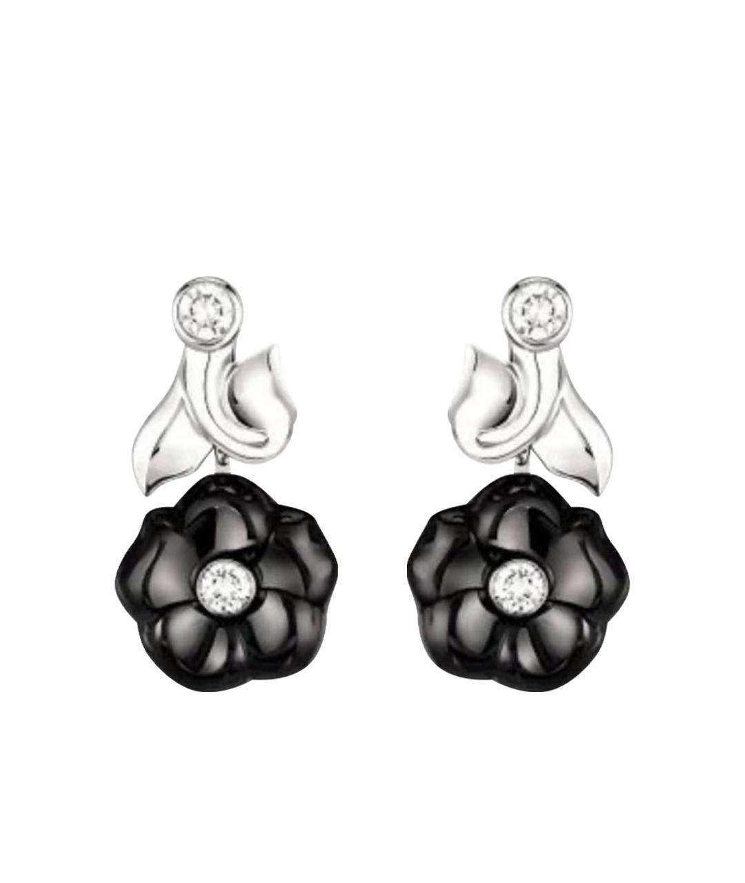 CHANEL Черные серьги из белого золота, фото 1