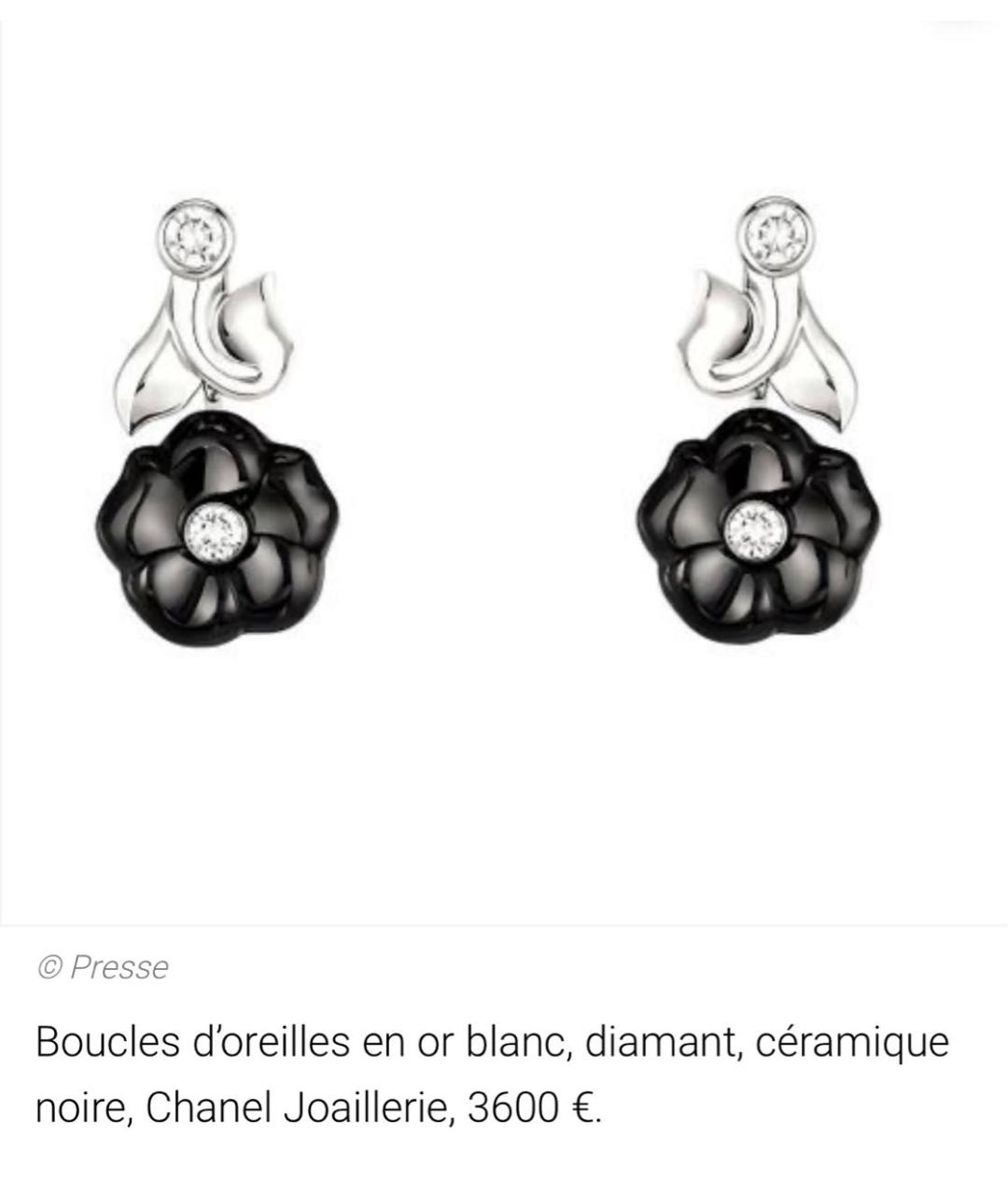CHANEL Черные серьги из белого золота, фото 8