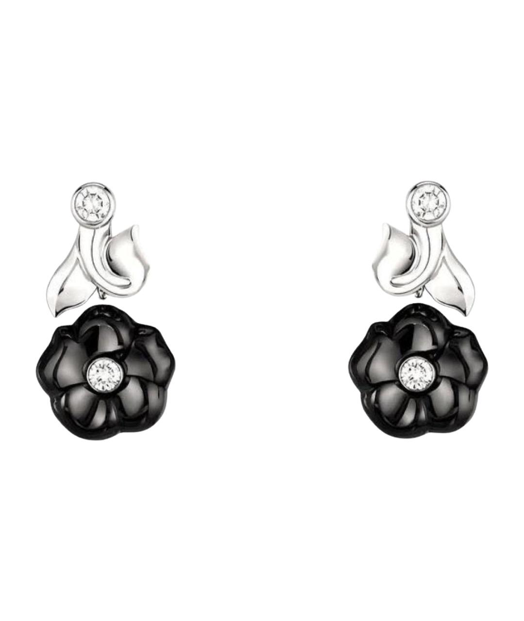 CHANEL Черные серьги из белого золота, фото 1
