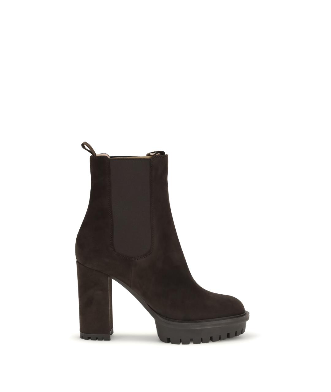 GIANVITO ROSSI Коричневые кожаные ботинки, фото 1