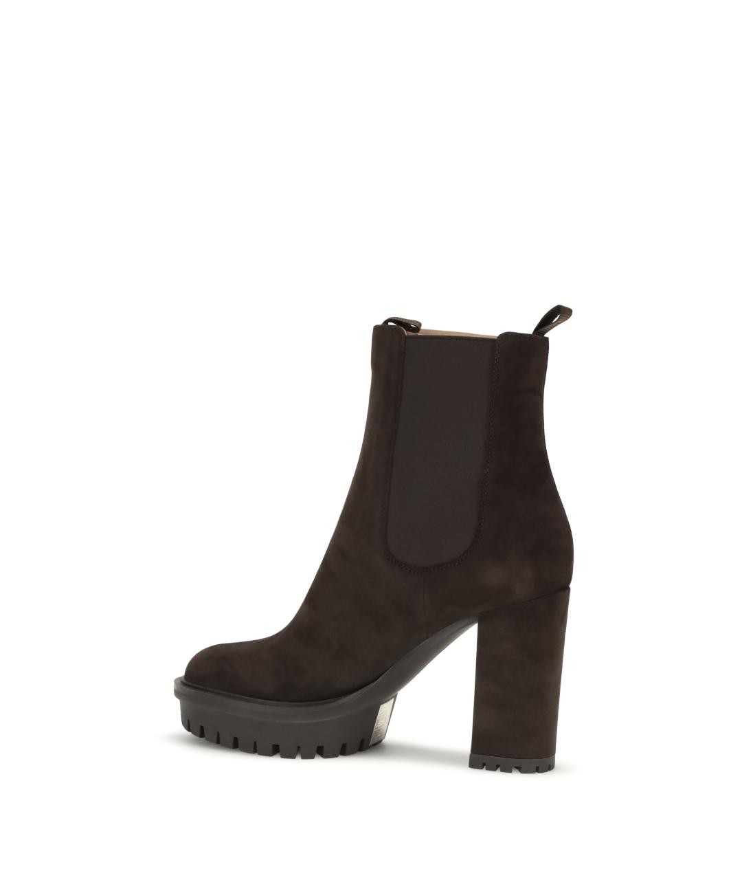 GIANVITO ROSSI Коричневые кожаные ботинки, фото 3