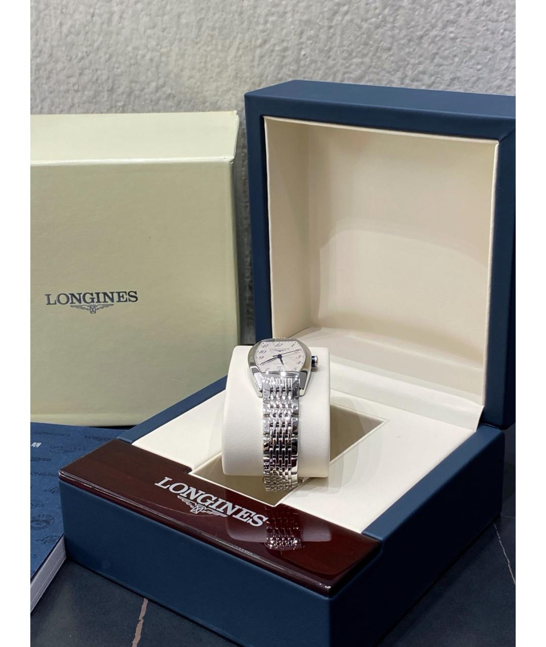 LONGINES Белые стальные часы, фото 5