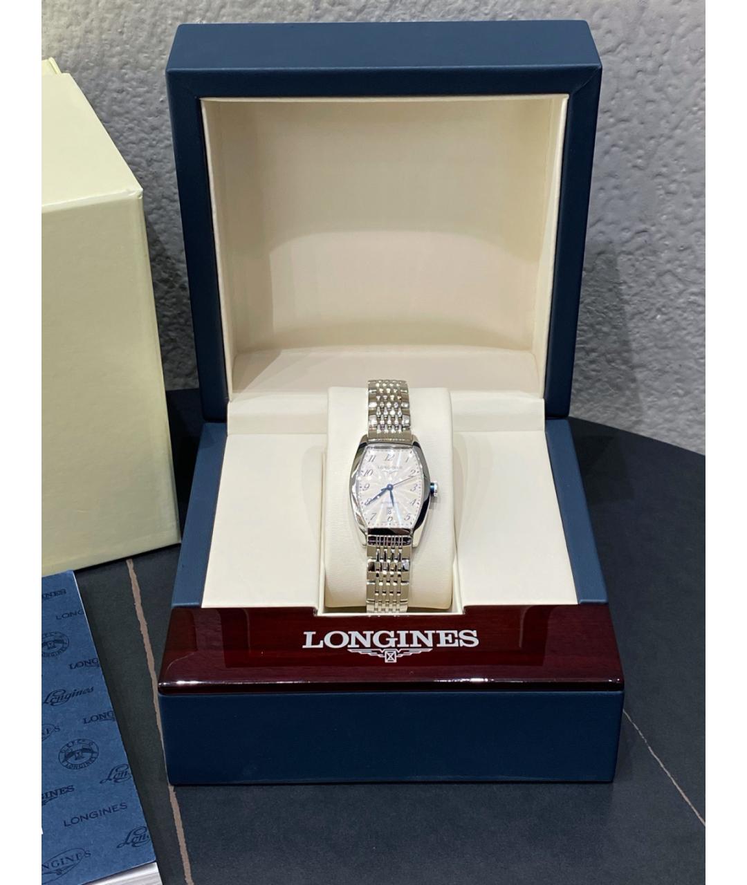 LONGINES Белые стальные часы, фото 9