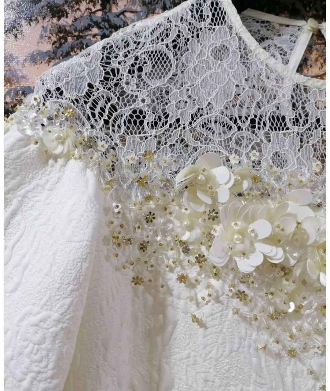 ELISABETTA FRANCHI Белое полиэстеровое свадебное платье, фото 4