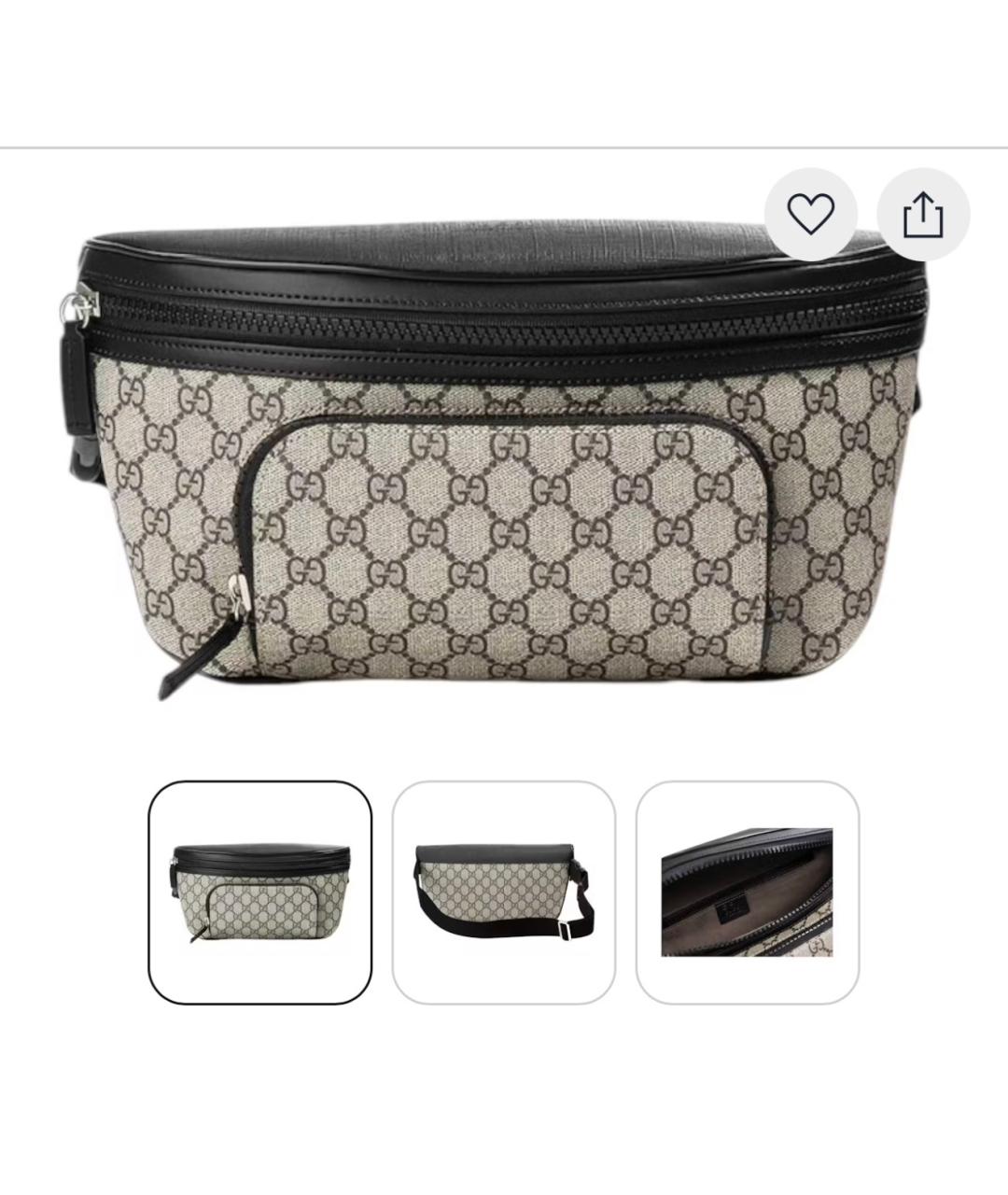 GUCCI Бежевая поясная сумка, фото 4
