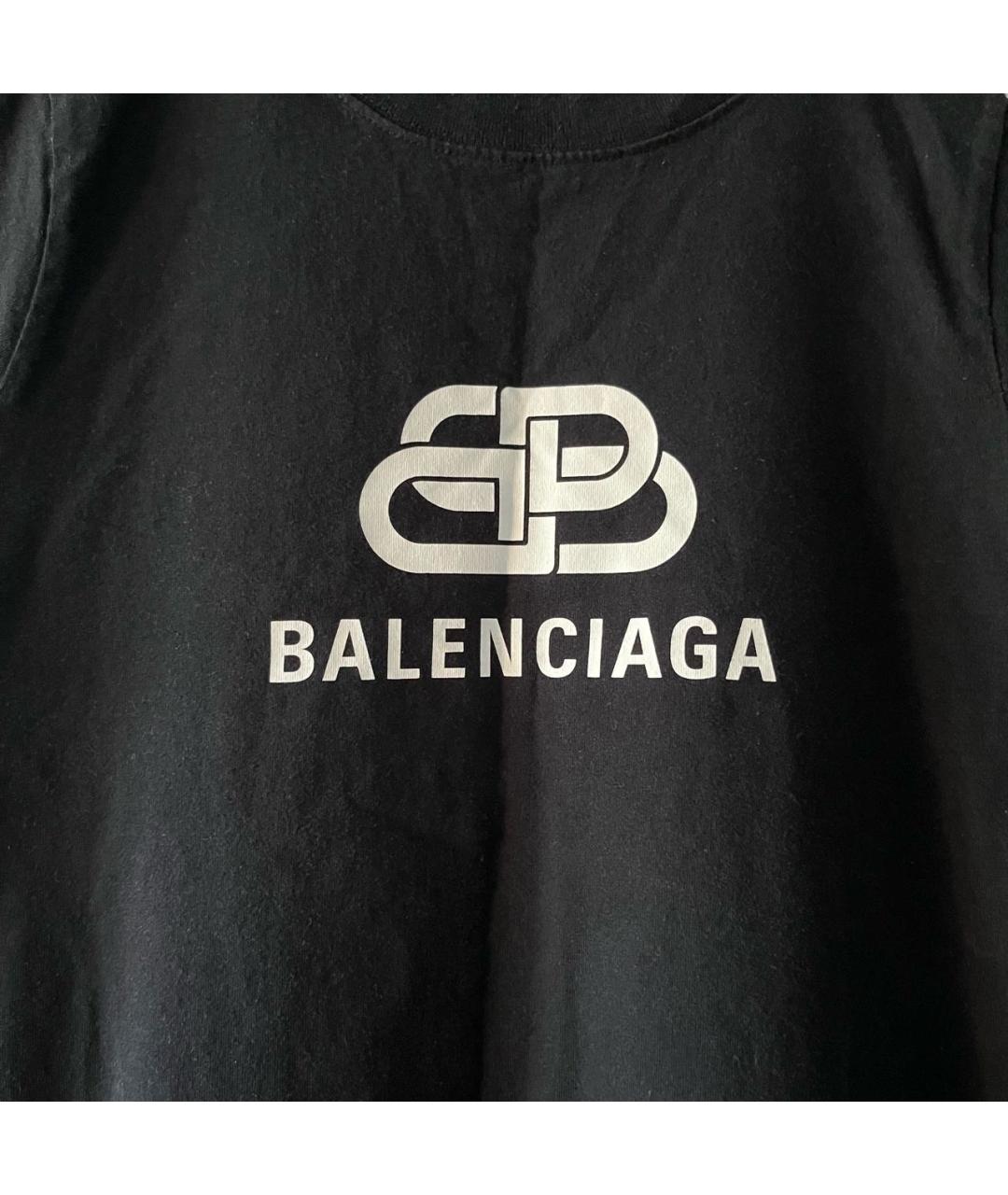 BALENCIAGA Черная хлопковая футболка, фото 5