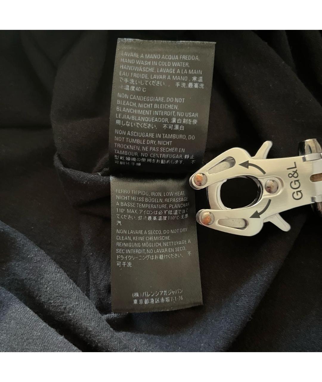 BALENCIAGA Черная хлопковая футболка, фото 8