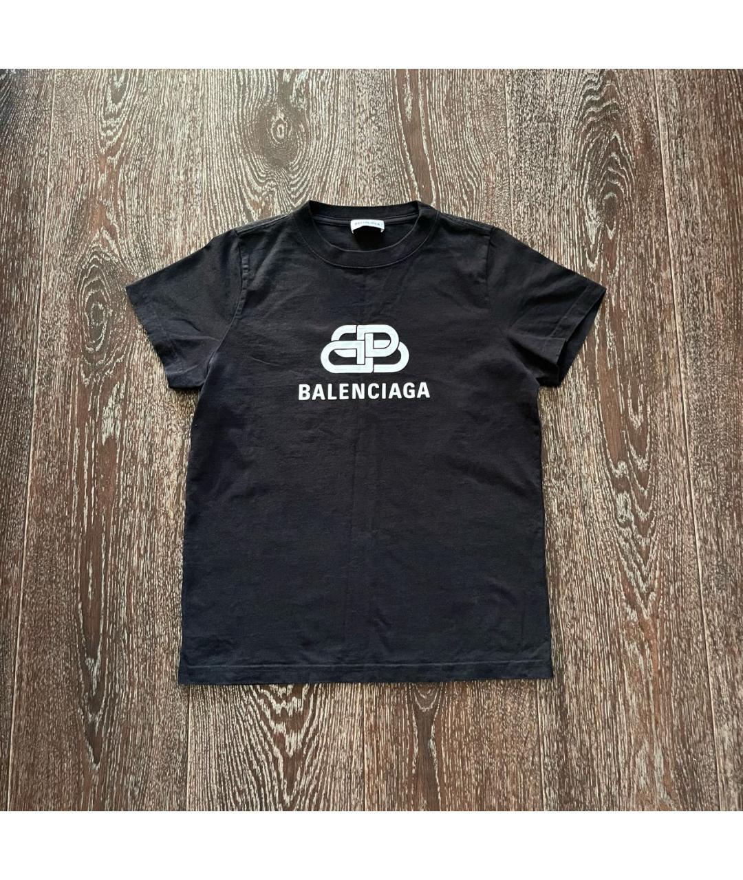 BALENCIAGA Черная хлопковая футболка, фото 9