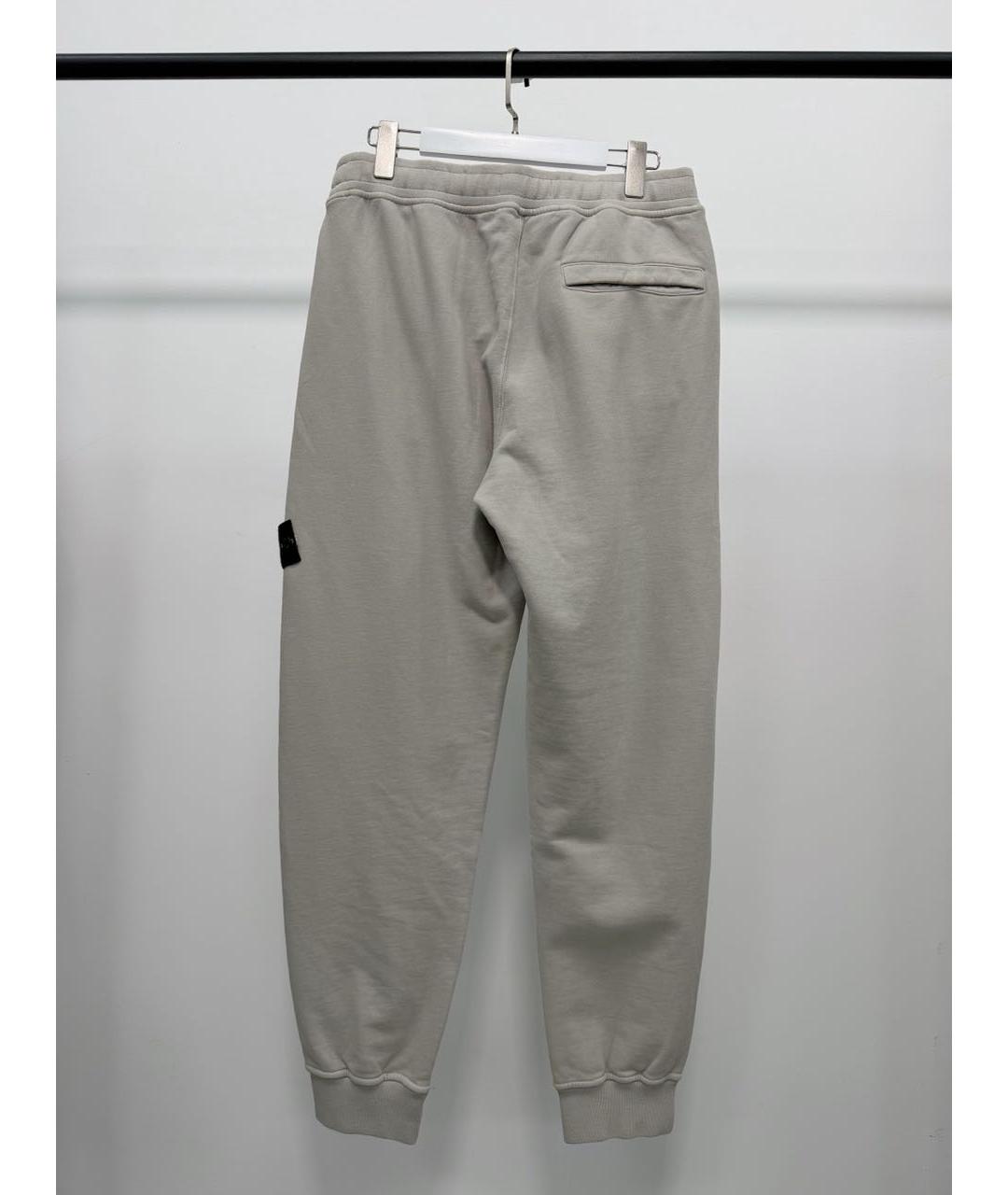 STONE ISLAND Бежевые хлопковые повседневные брюки, фото 3