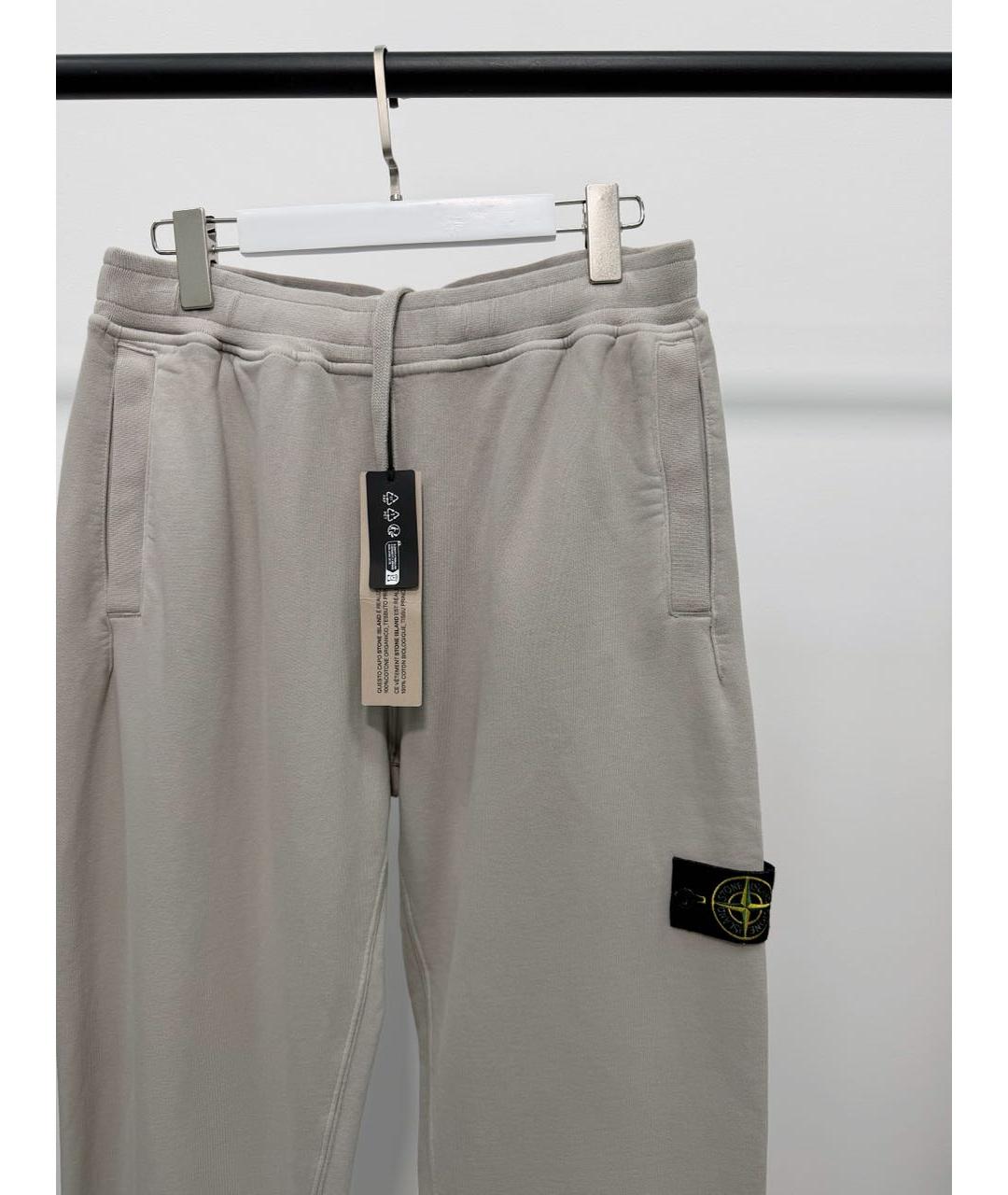 STONE ISLAND Бежевые хлопковые повседневные брюки, фото 2