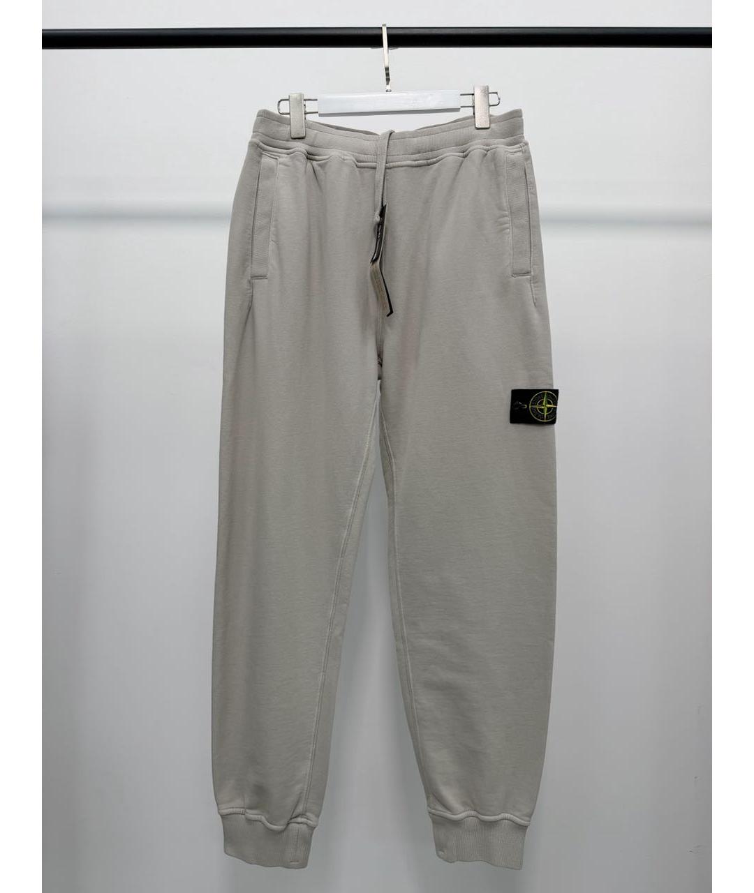 STONE ISLAND Бежевые хлопковые повседневные брюки, фото 5