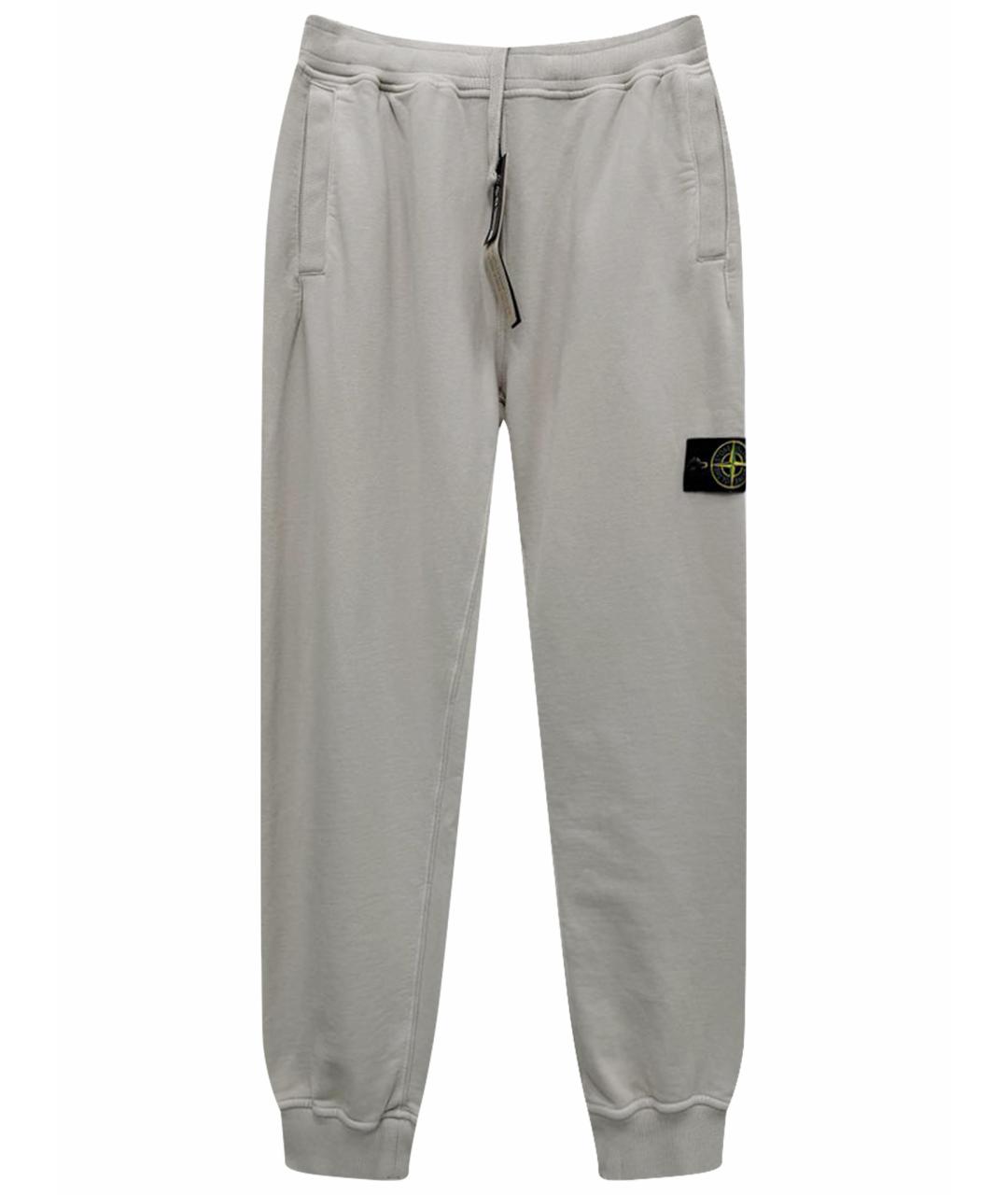 STONE ISLAND Бежевые хлопковые повседневные брюки, фото 1