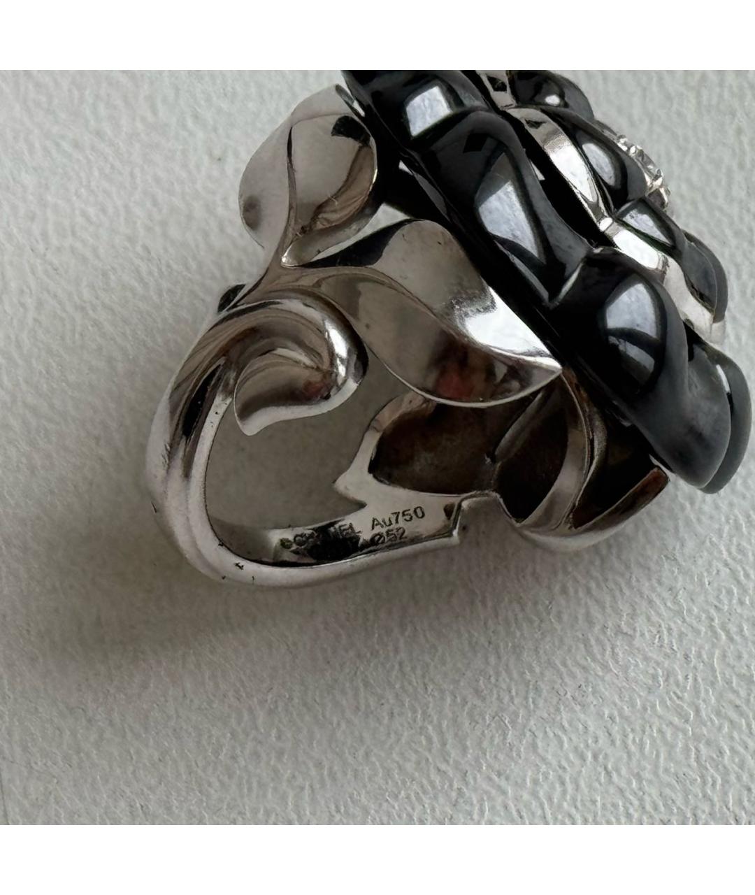 CHANEL Черное кольцо из белого золота, фото 4