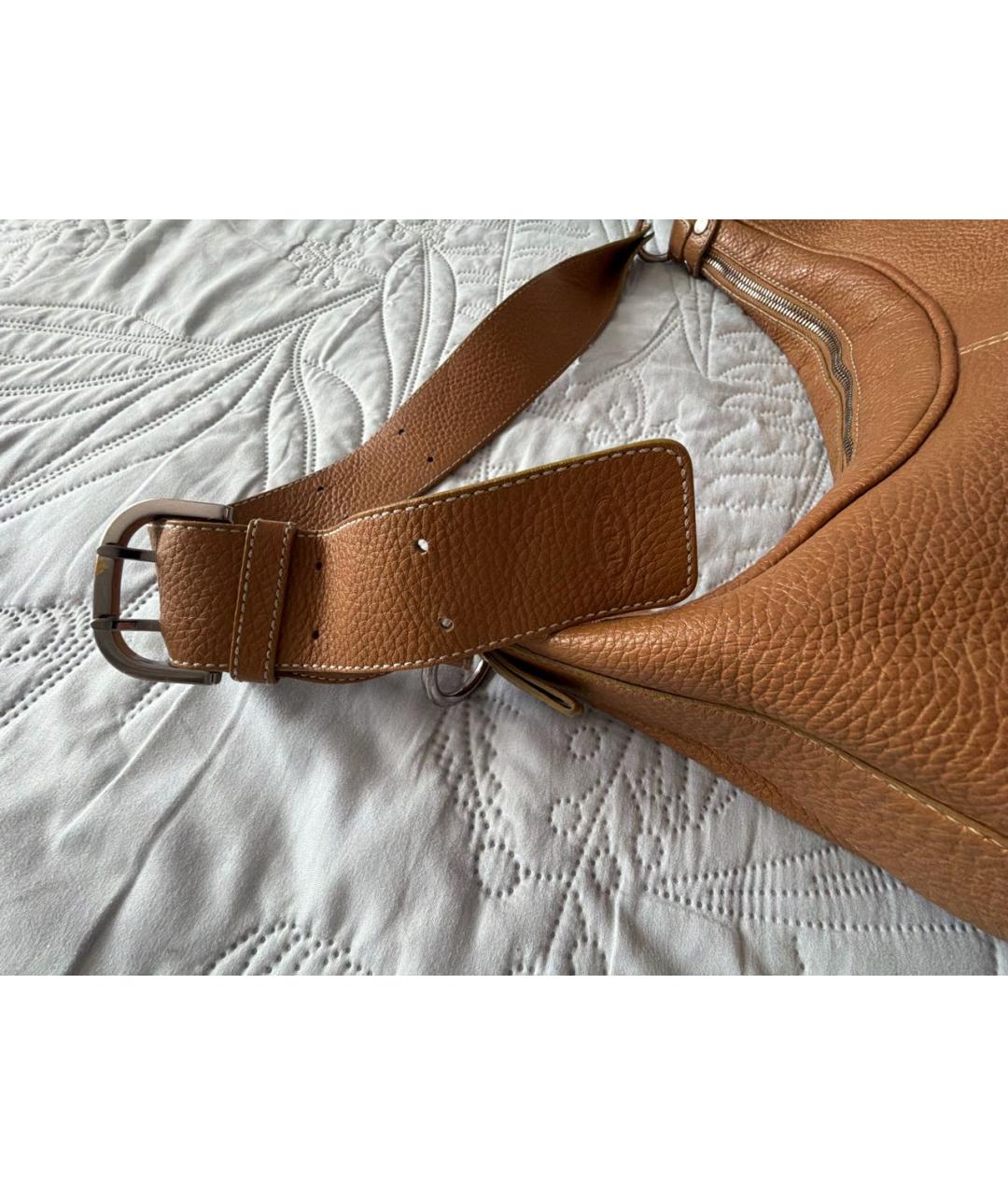 TOD'S Коричневая кожаная сумка через плечо, фото 4