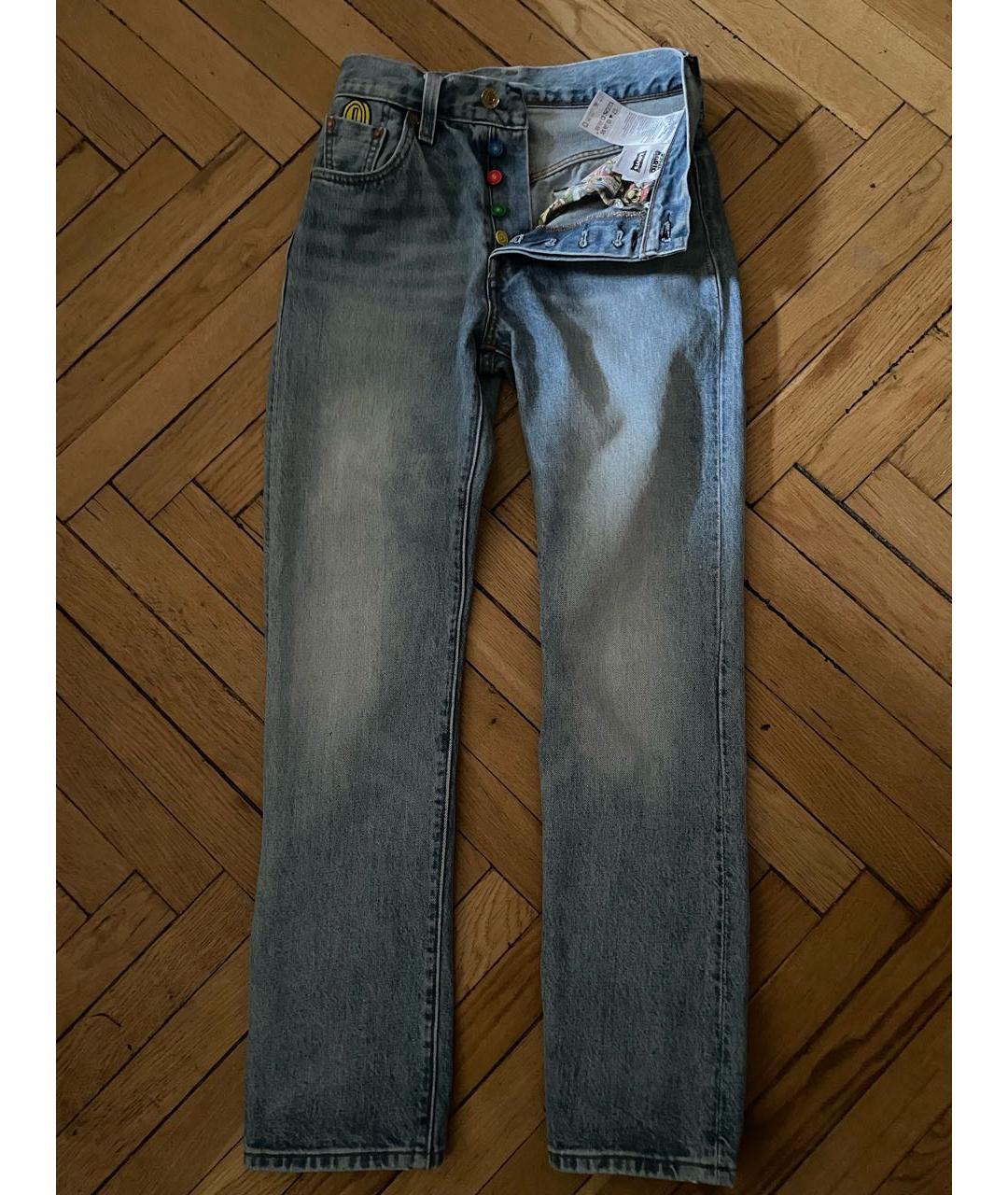 LEVI'S Голубые хлопковые прямые джинсы, фото 5