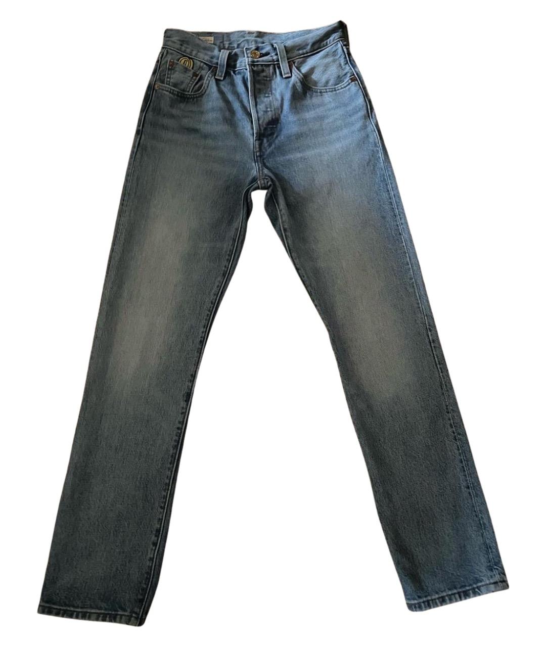 LEVI'S Голубые хлопковые прямые джинсы, фото 1