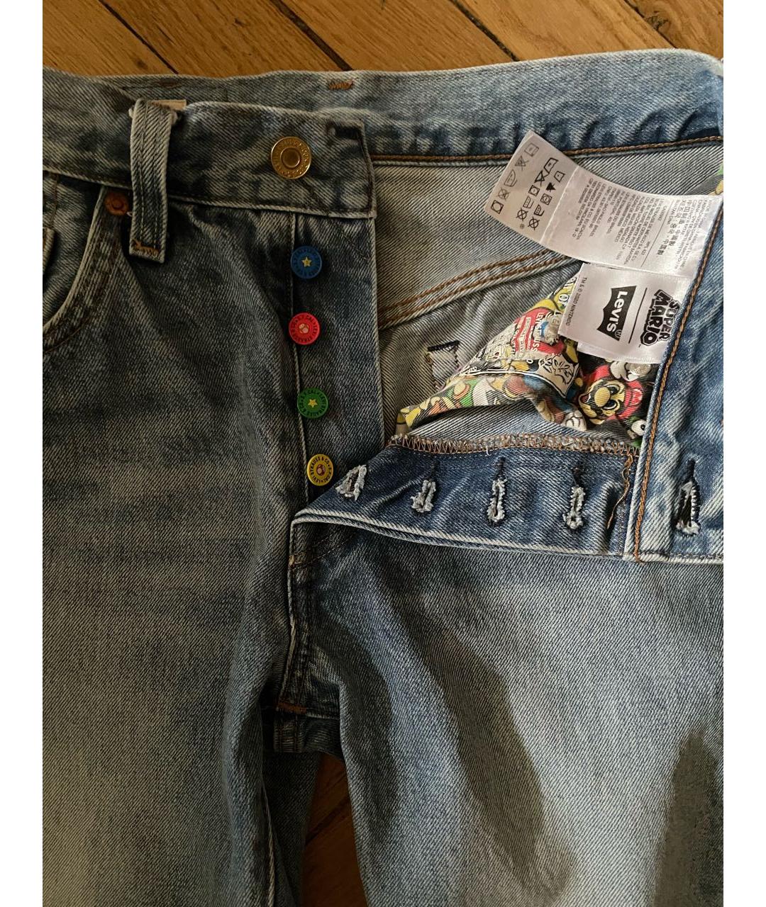 LEVI'S Голубые хлопковые прямые джинсы, фото 8