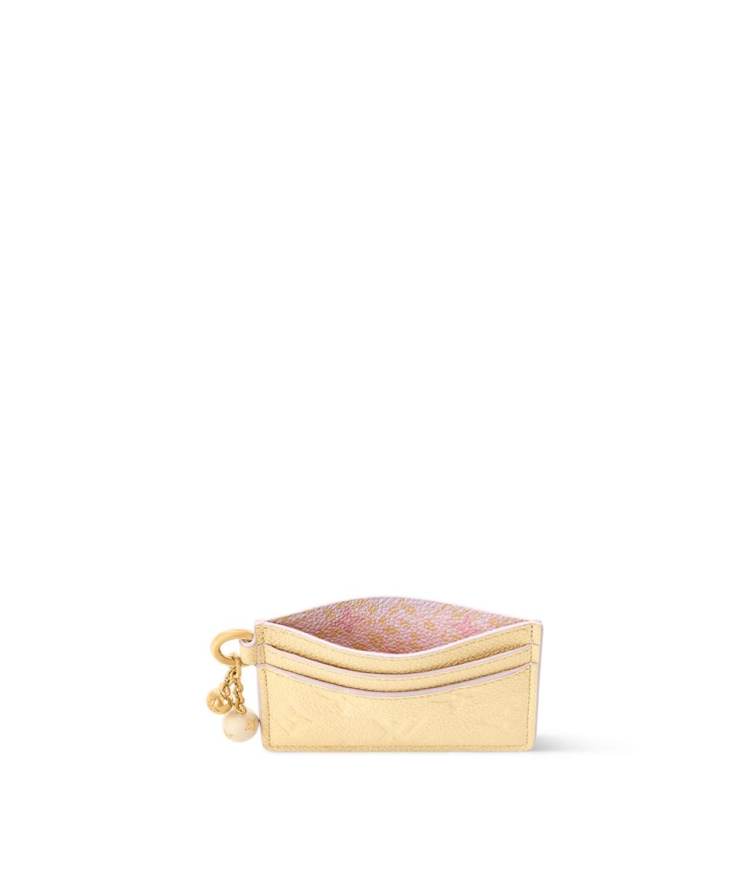 LOUIS VUITTON Желтый кожаный кардхолдер, фото 3