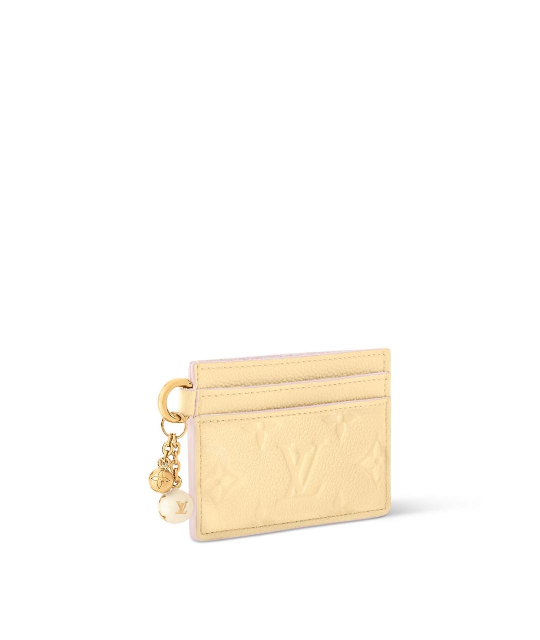 LOUIS VUITTON Желтый кожаный кардхолдер, фото 2