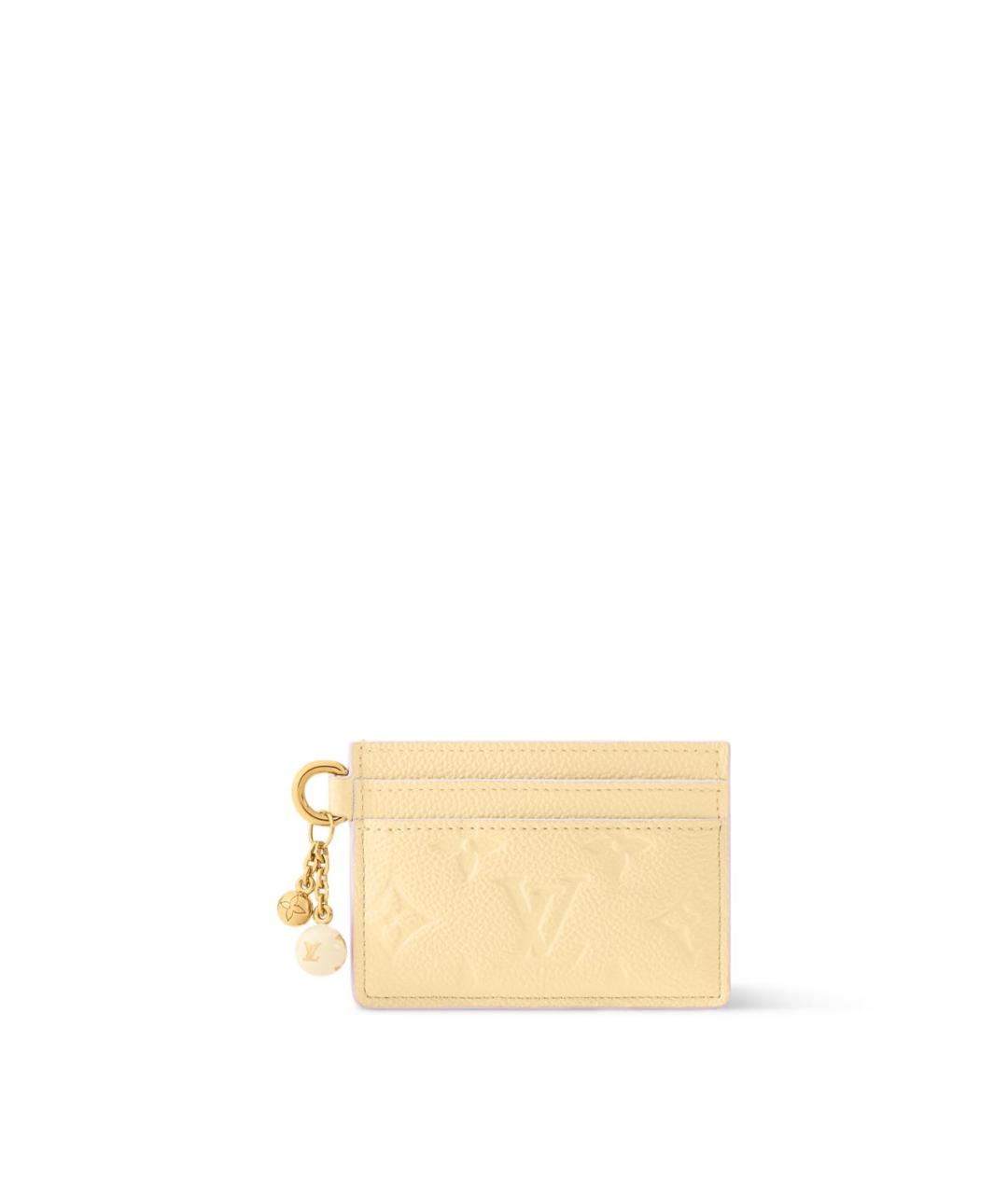LOUIS VUITTON Желтый кожаный кардхолдер, фото 6