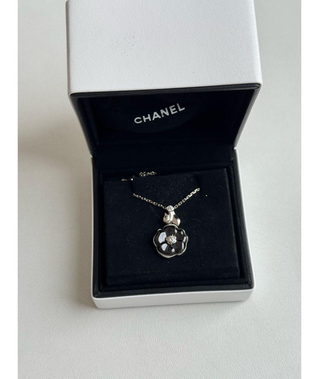 CHANEL Черная подвеска из белого золота, фото 6