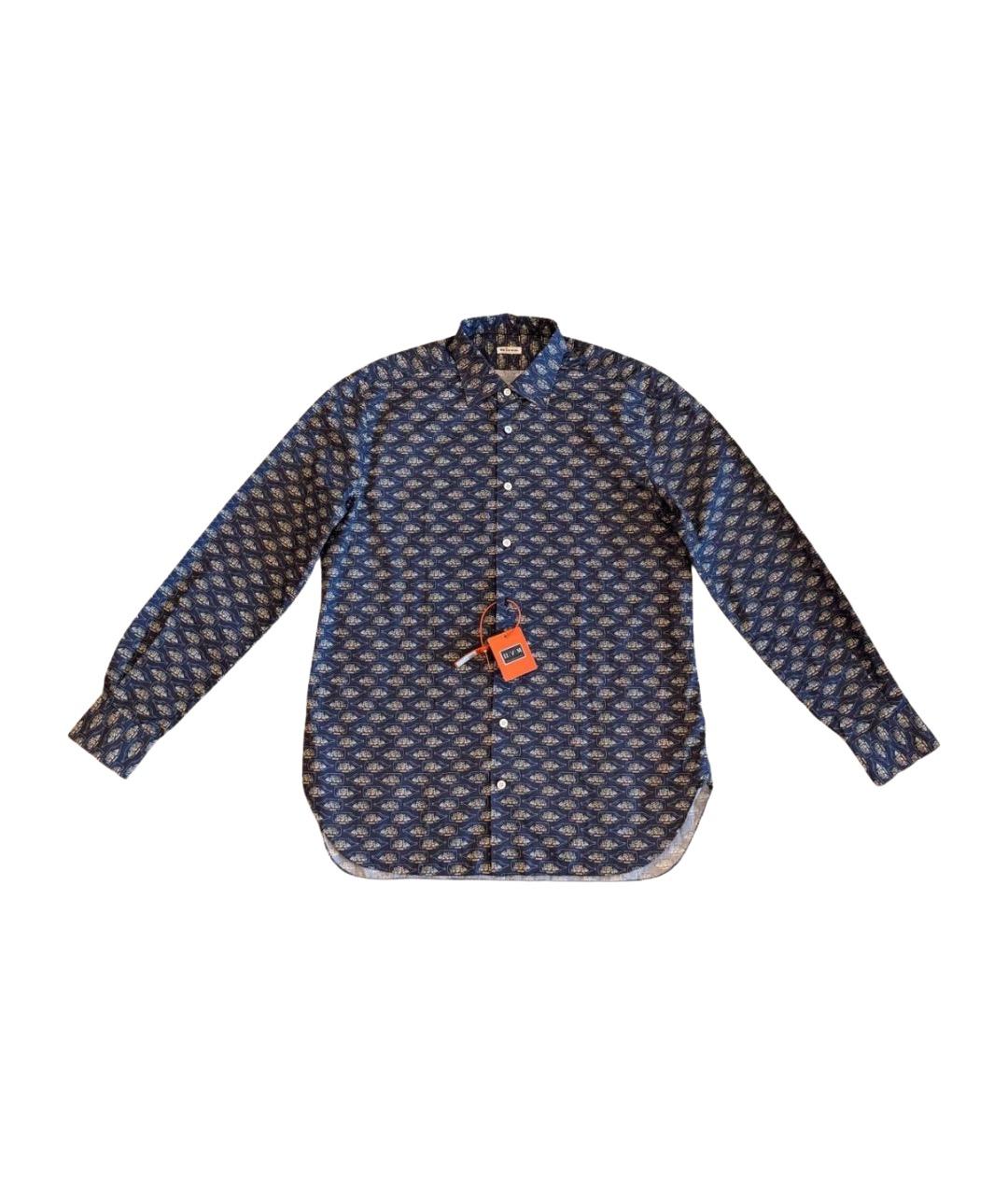 KITON Темно-синяя хлопковая кэжуал рубашка, фото 1