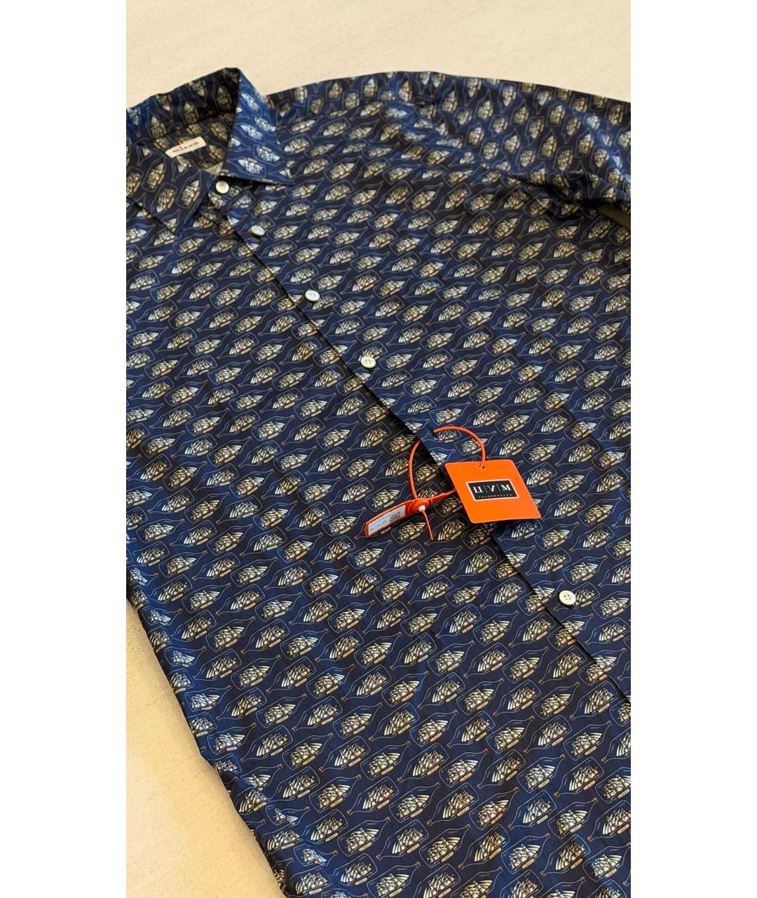 KITON Темно-синяя хлопковая кэжуал рубашка, фото 2