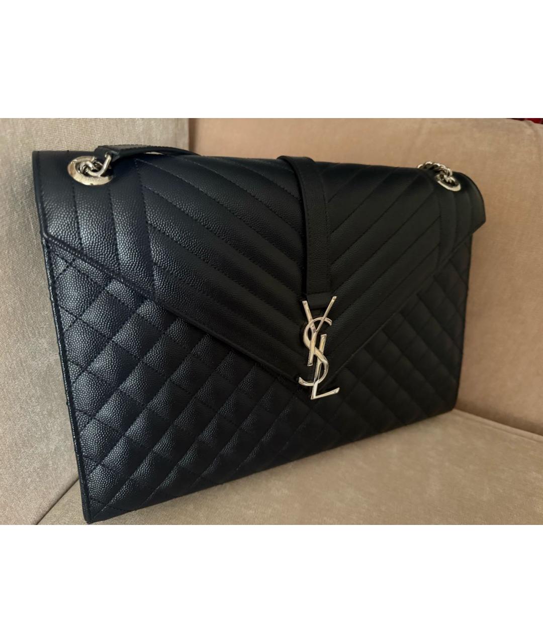 SAINT LAURENT Темно-синяя кожаная сумка через плечо, фото 2