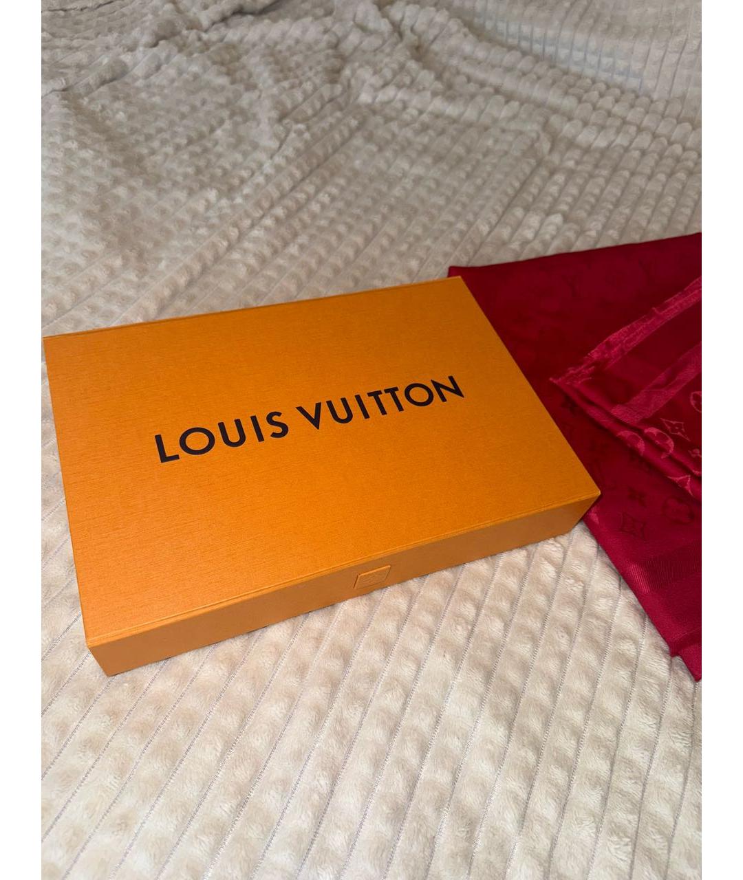 LOUIS VUITTON Бордовый шерстяной платок, фото 4