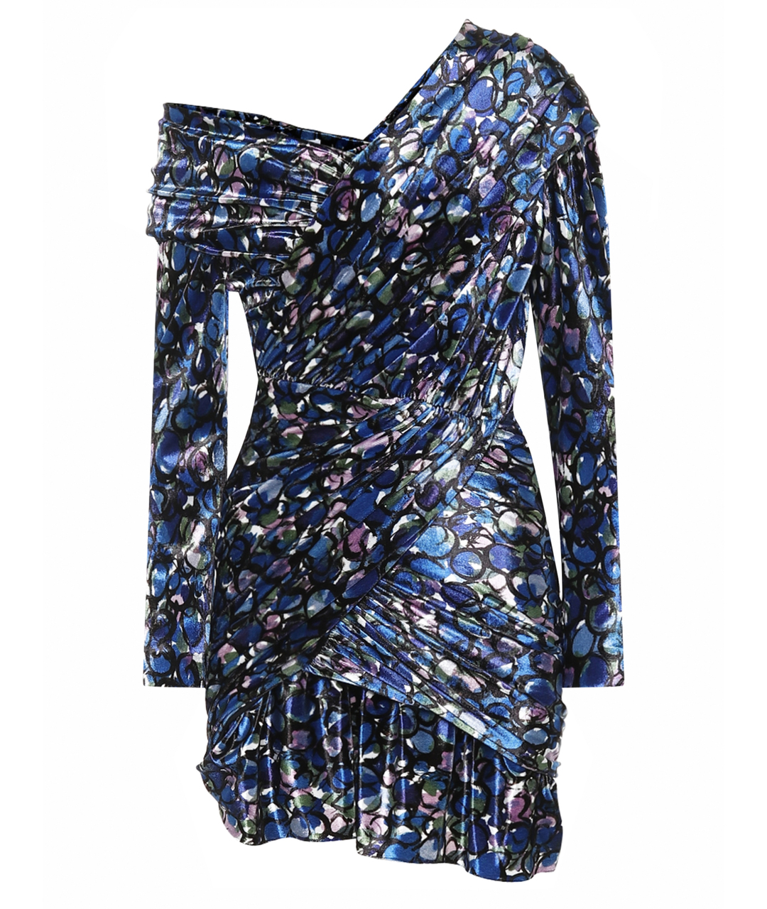 BALENCIAGA Синее бархатное коктейльное платье, фото 1