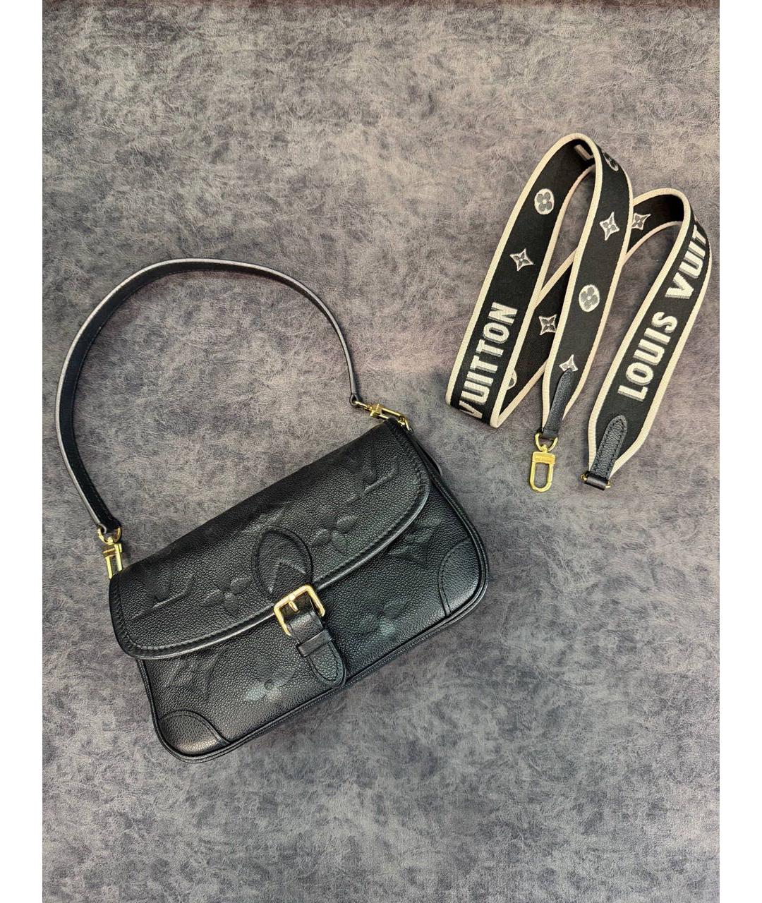 LOUIS VUITTON Черная кожаная сумка через плечо, фото 6