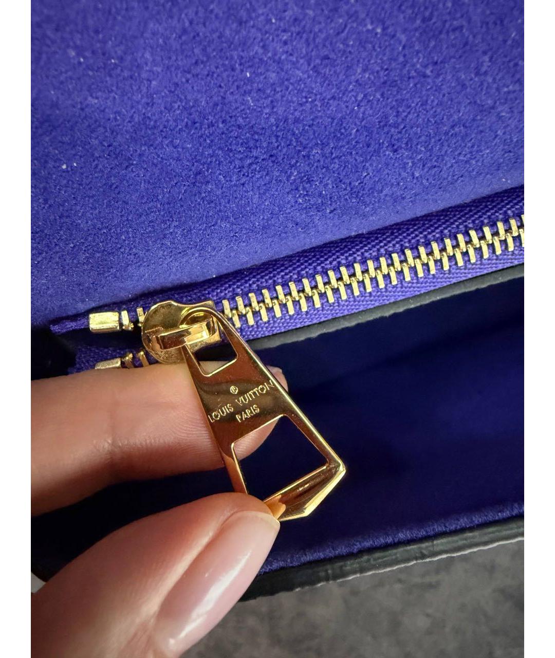 LOUIS VUITTON Черная кожаная сумка через плечо, фото 4