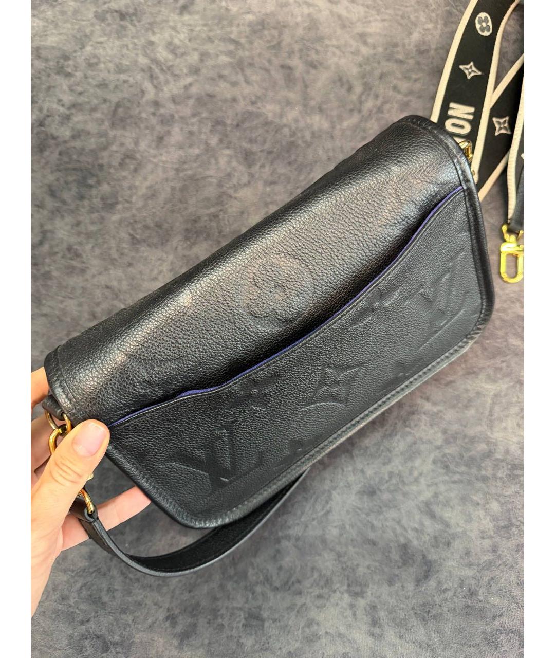 LOUIS VUITTON Черная кожаная сумка через плечо, фото 3