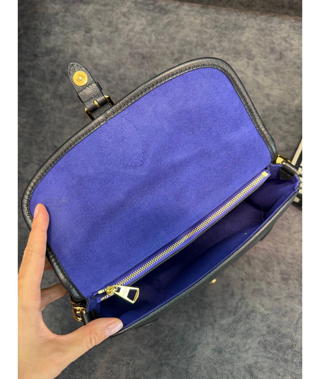 LOUIS VUITTON Черная кожаная сумка через плечо, фото 2