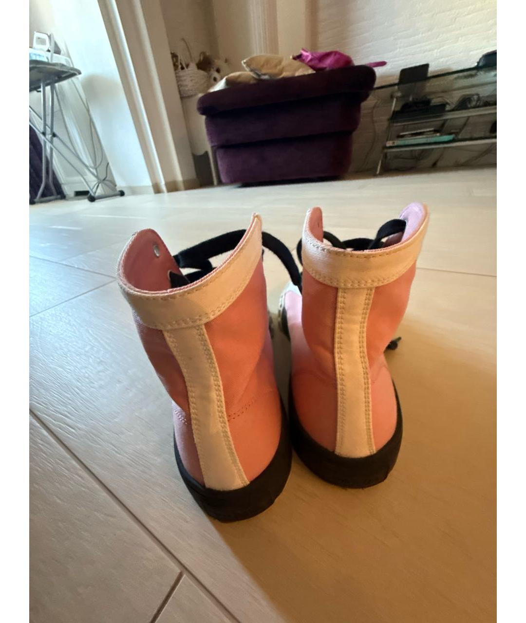 PRADA Розовые текстильные кеды, фото 4