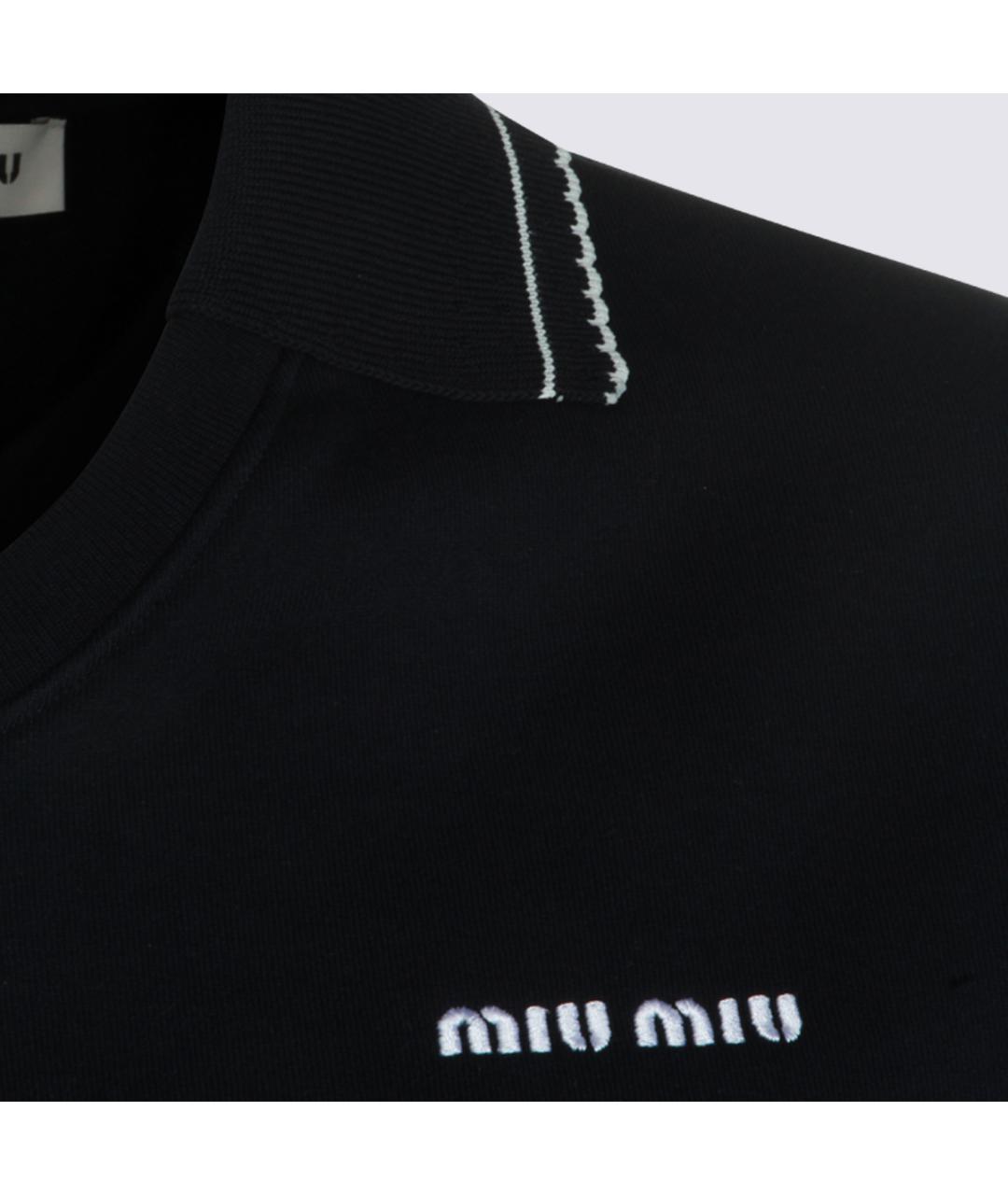 MIU MIU Темно-синий хлопковый джемпер / свитер, фото 3