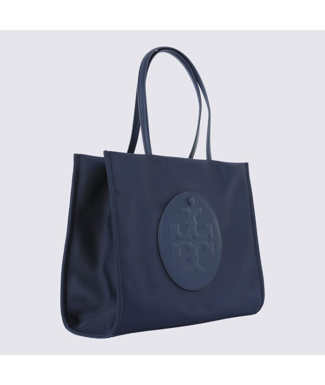 TORY BURCH Темно-синяя синтетическая сумка тоут, фото 2