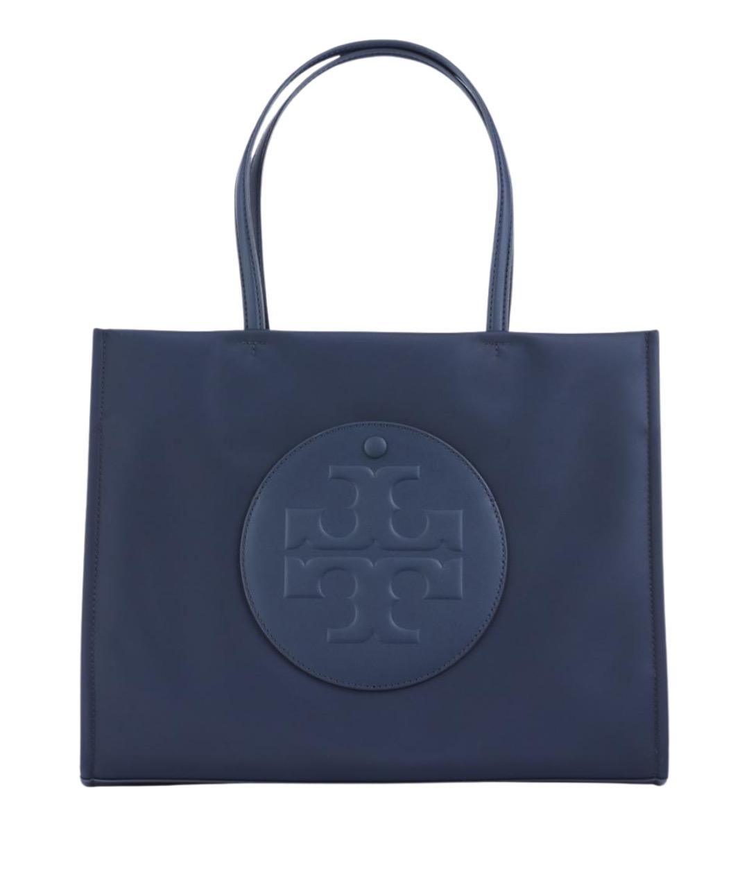 TORY BURCH Темно-синяя синтетическая сумка тоут, фото 1