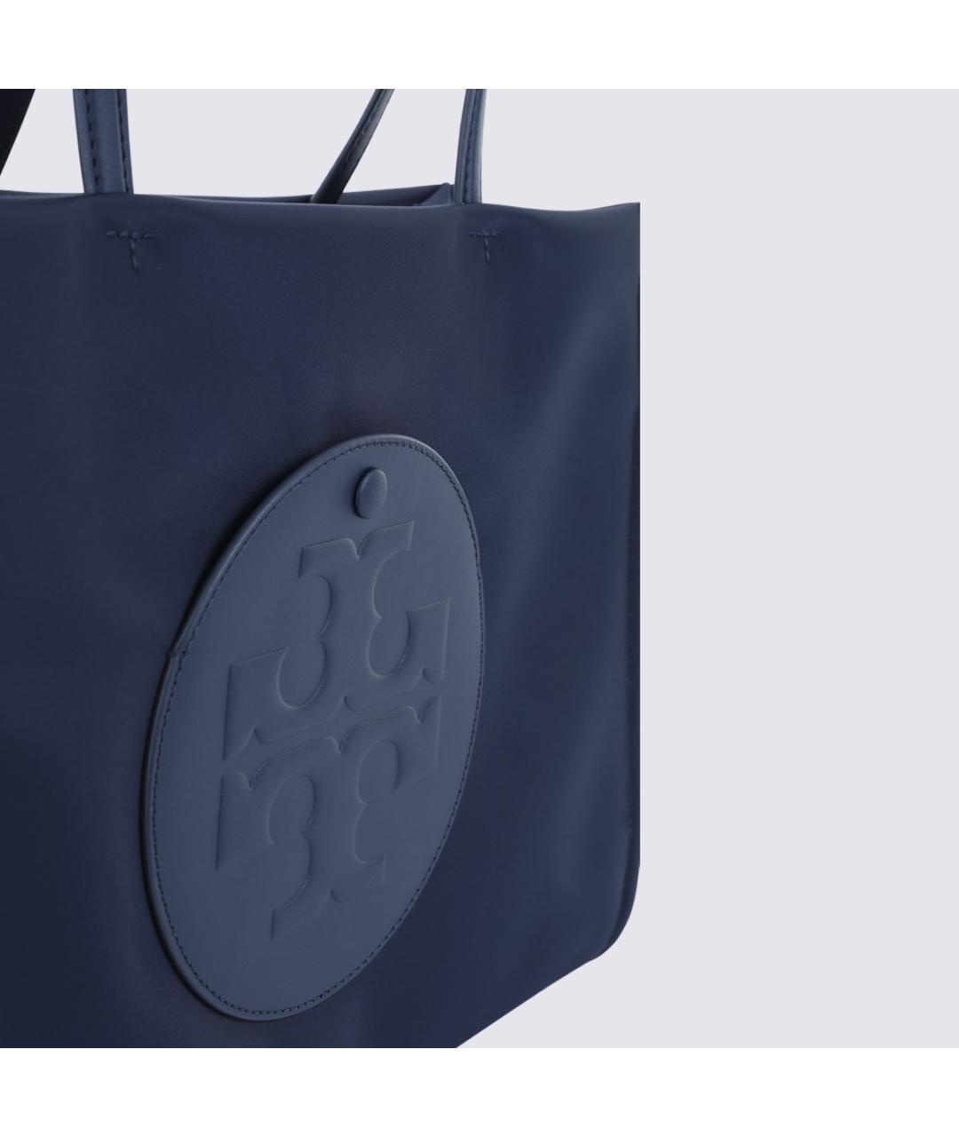 TORY BURCH Темно-синяя синтетическая сумка тоут, фото 4