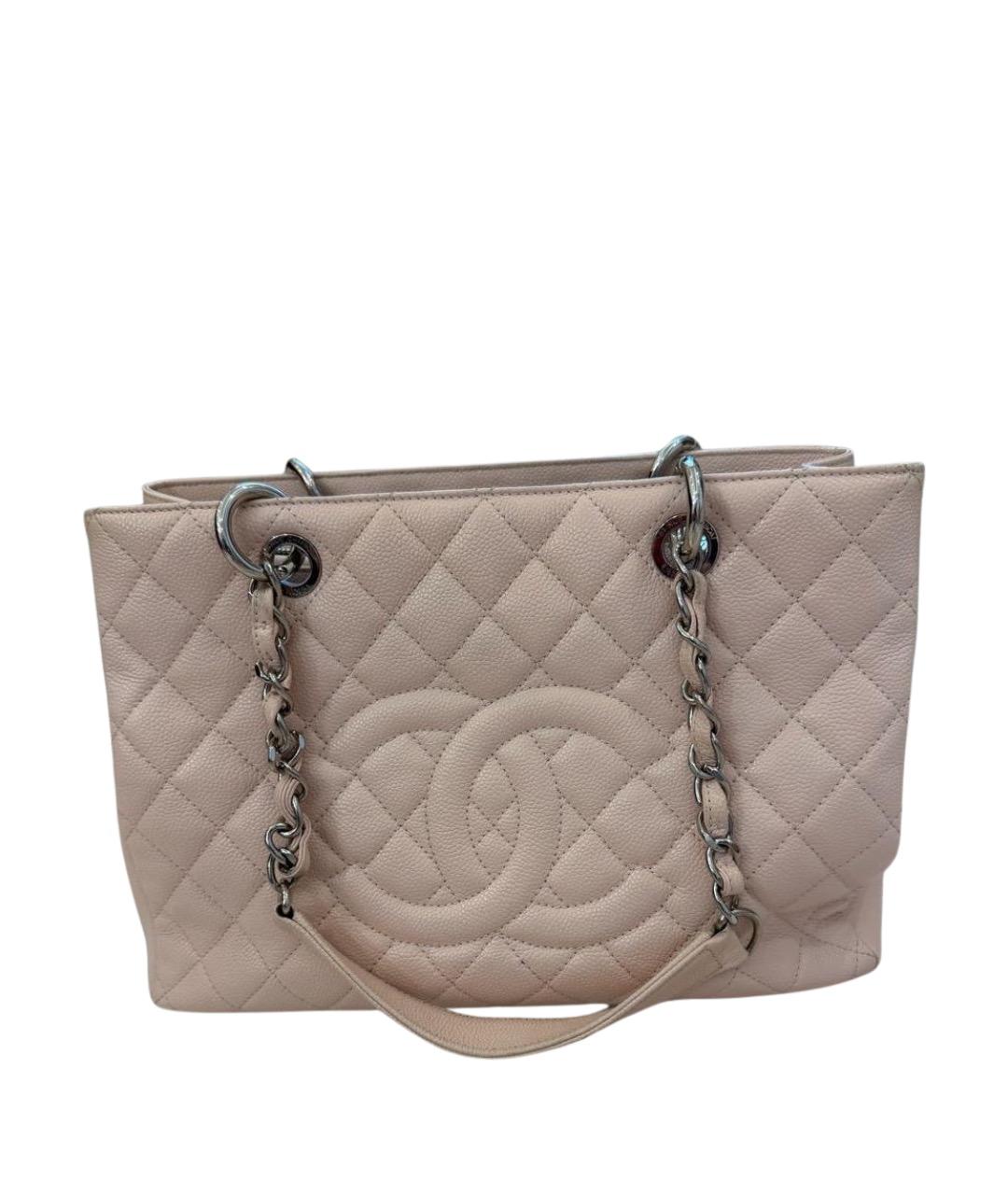 CHANEL Розовая кожаная сумка тоут, фото 1