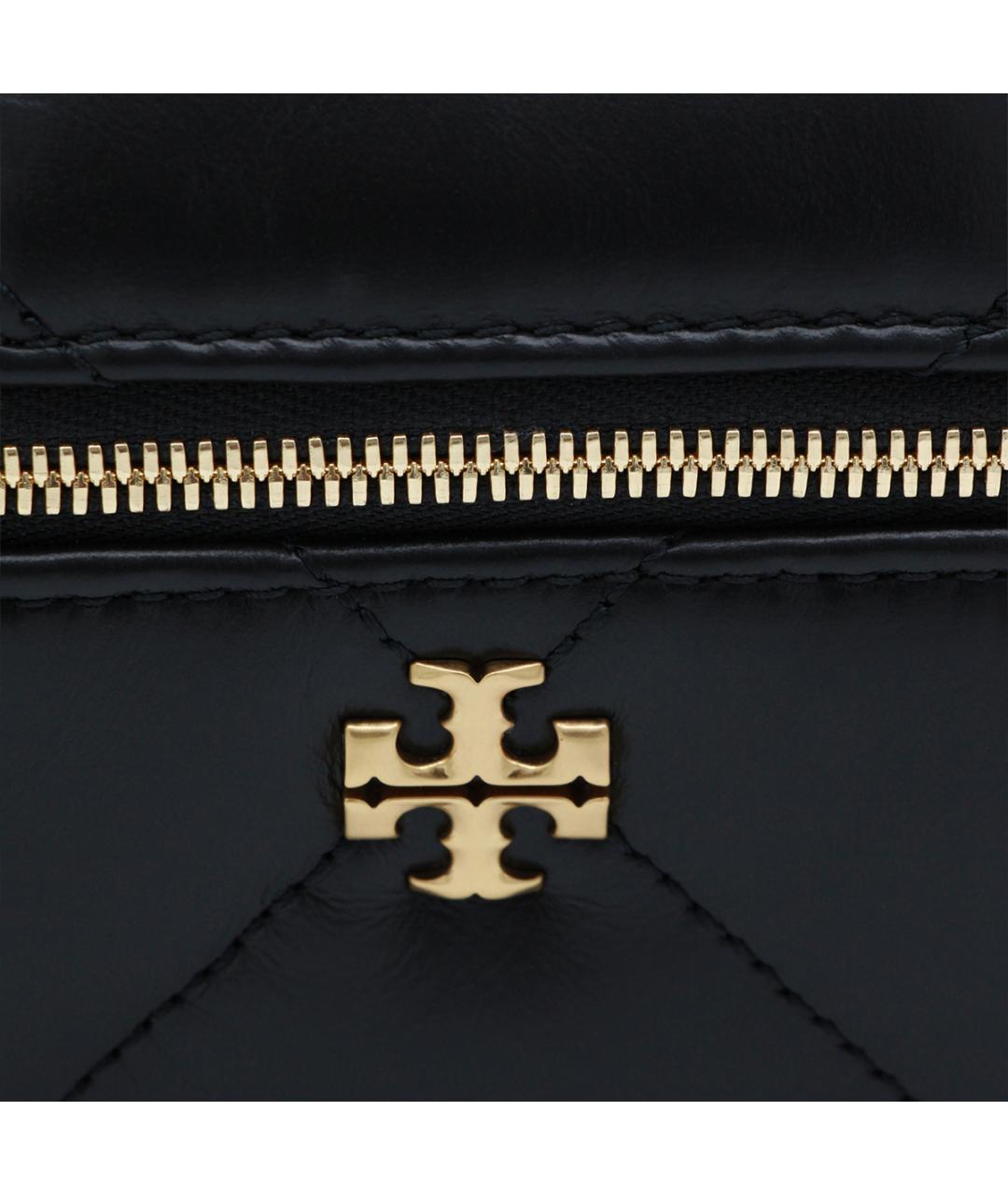 TORY BURCH Черная кожаная сумка с короткими ручками, фото 4