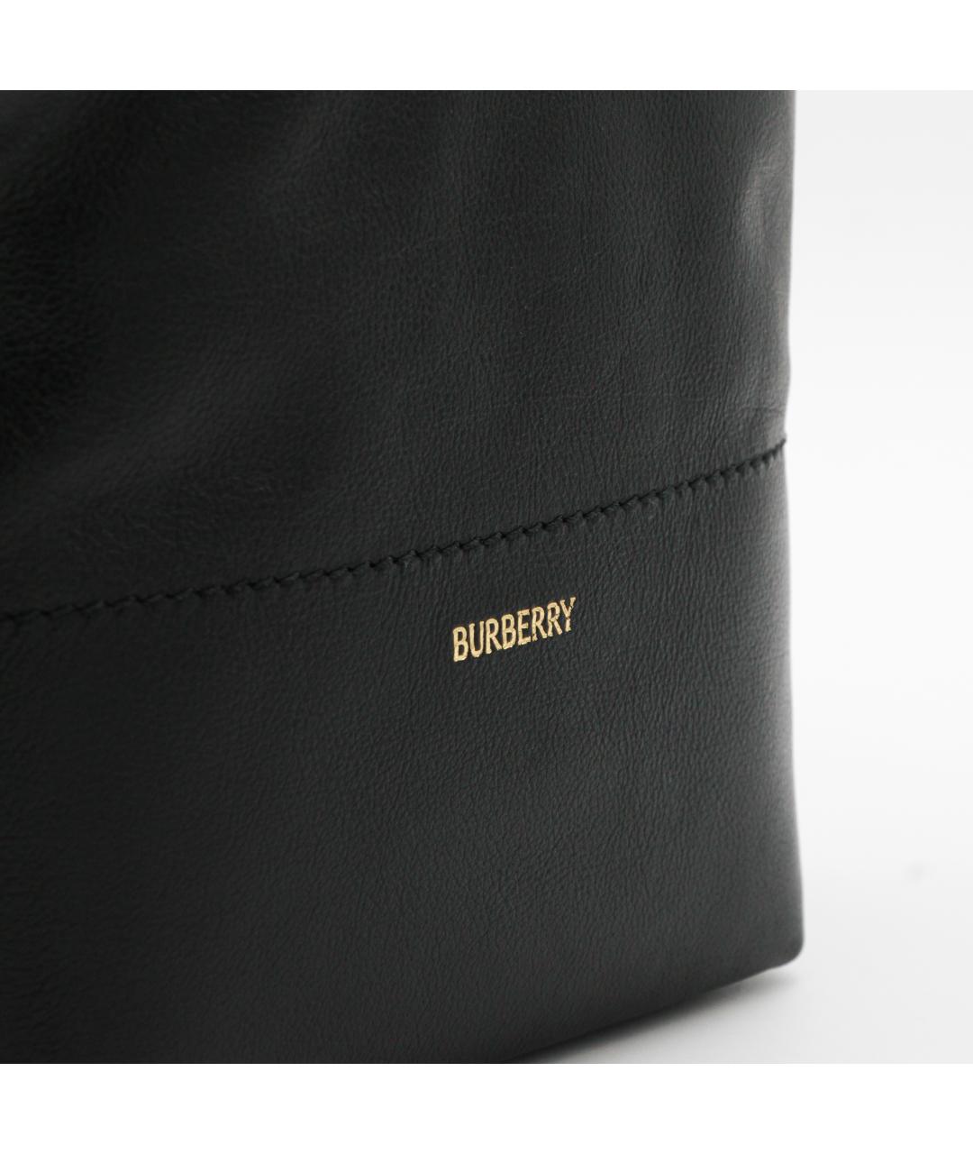 BURBERRY Черная кожаная сумка с короткими ручками, фото 4