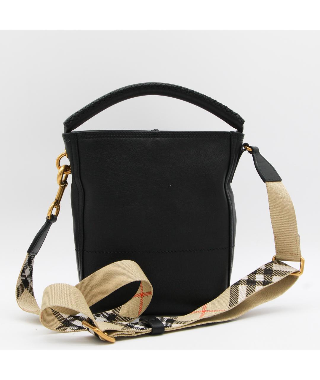 BURBERRY Черная кожаная сумка с короткими ручками, фото 3