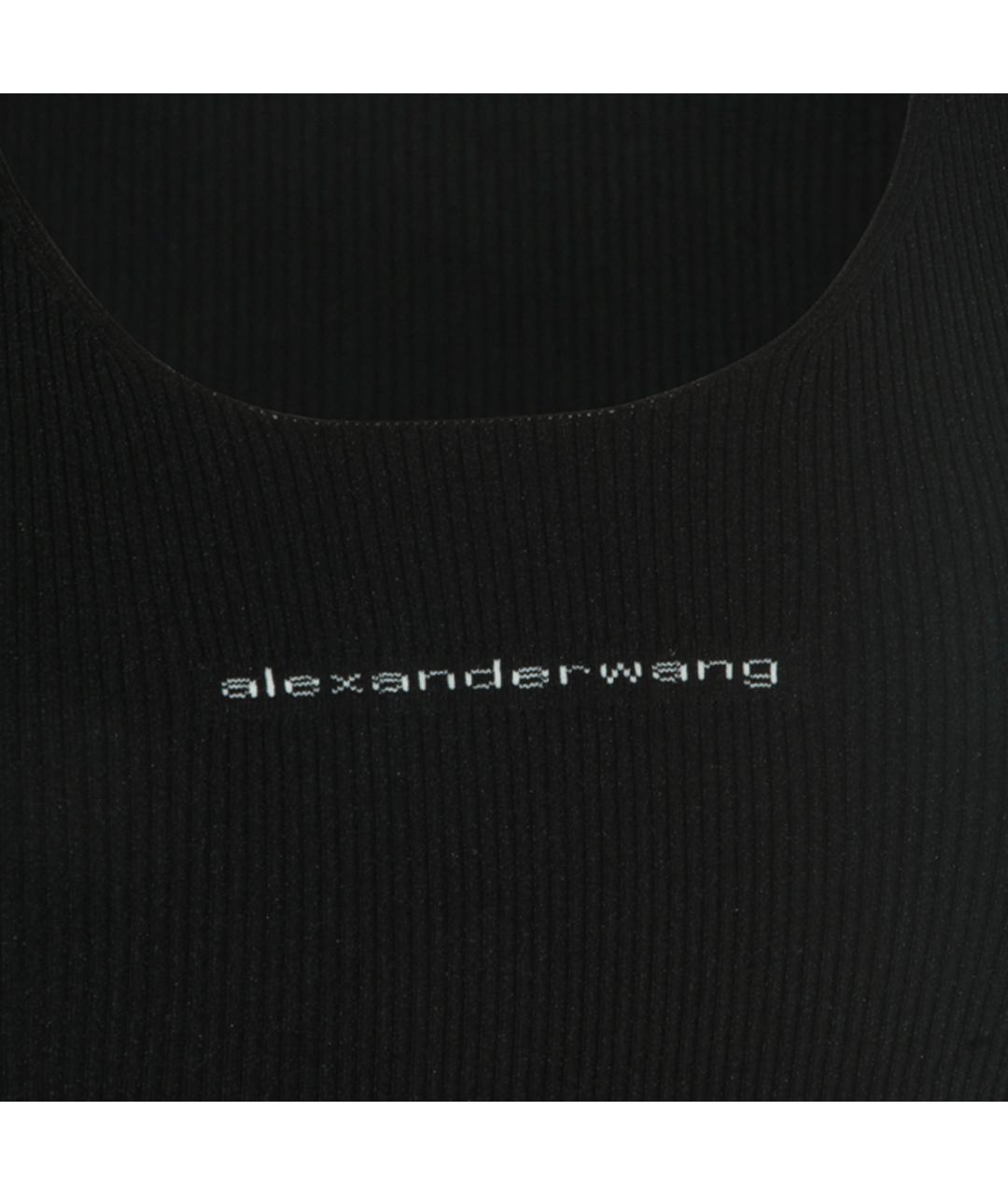 ALEXANDER WANG Черное хлопковое повседневное платье, фото 3