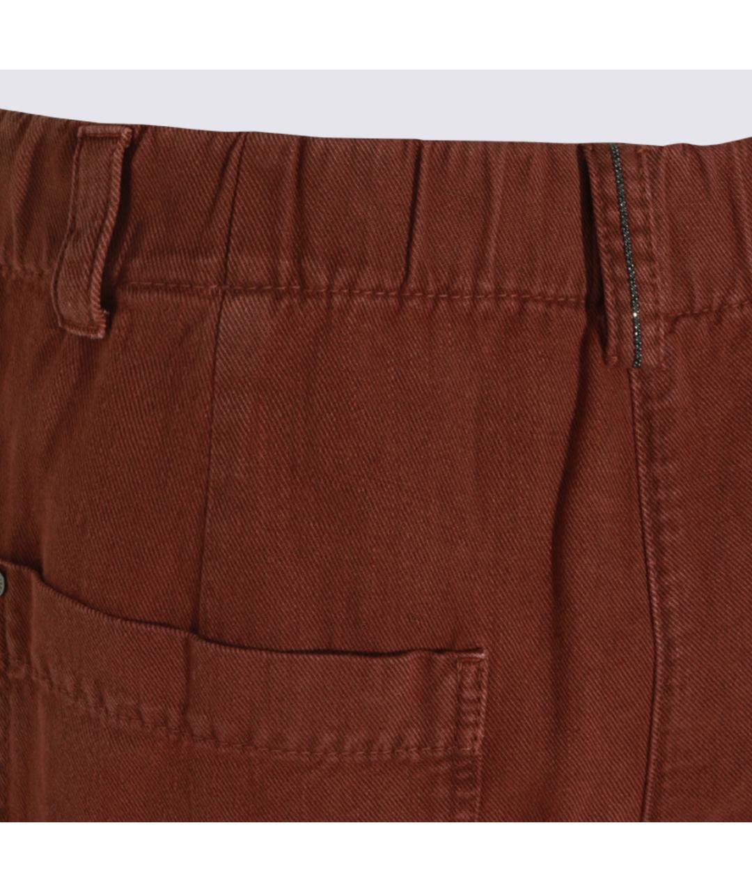BRUNELLO CUCINELLI Коричневые хлопковые шорты, фото 4